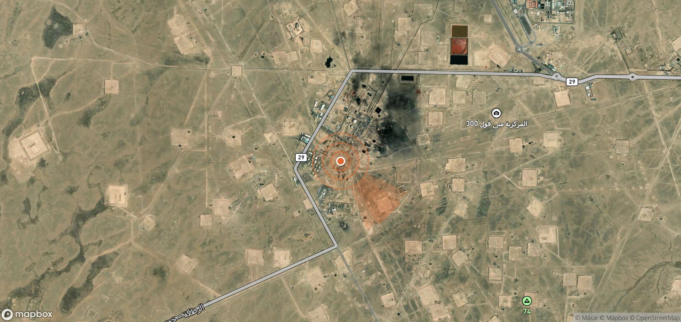 Mapa satelital de plumas de metano en Irak