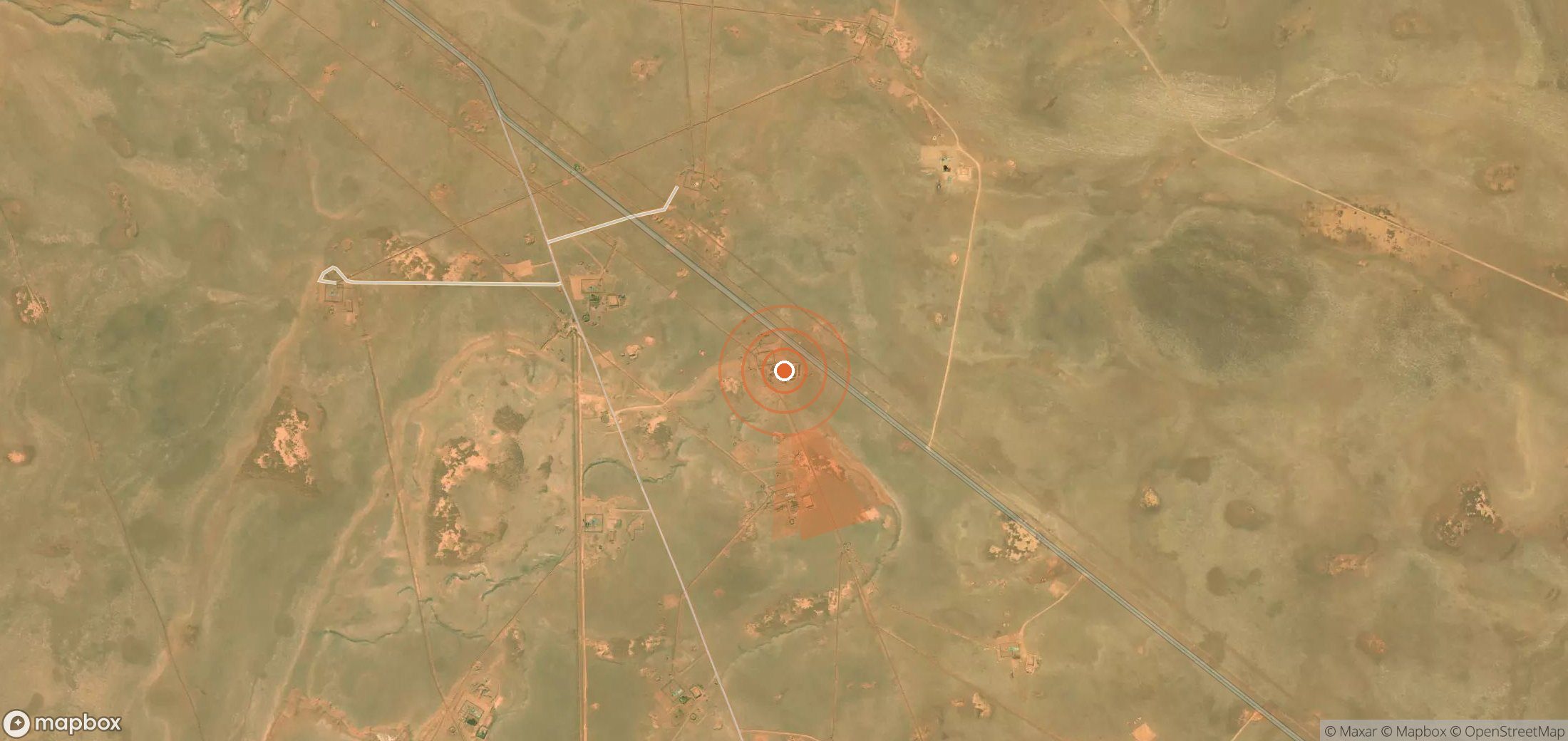 Mapa satelital de plumas de metano en Egipto