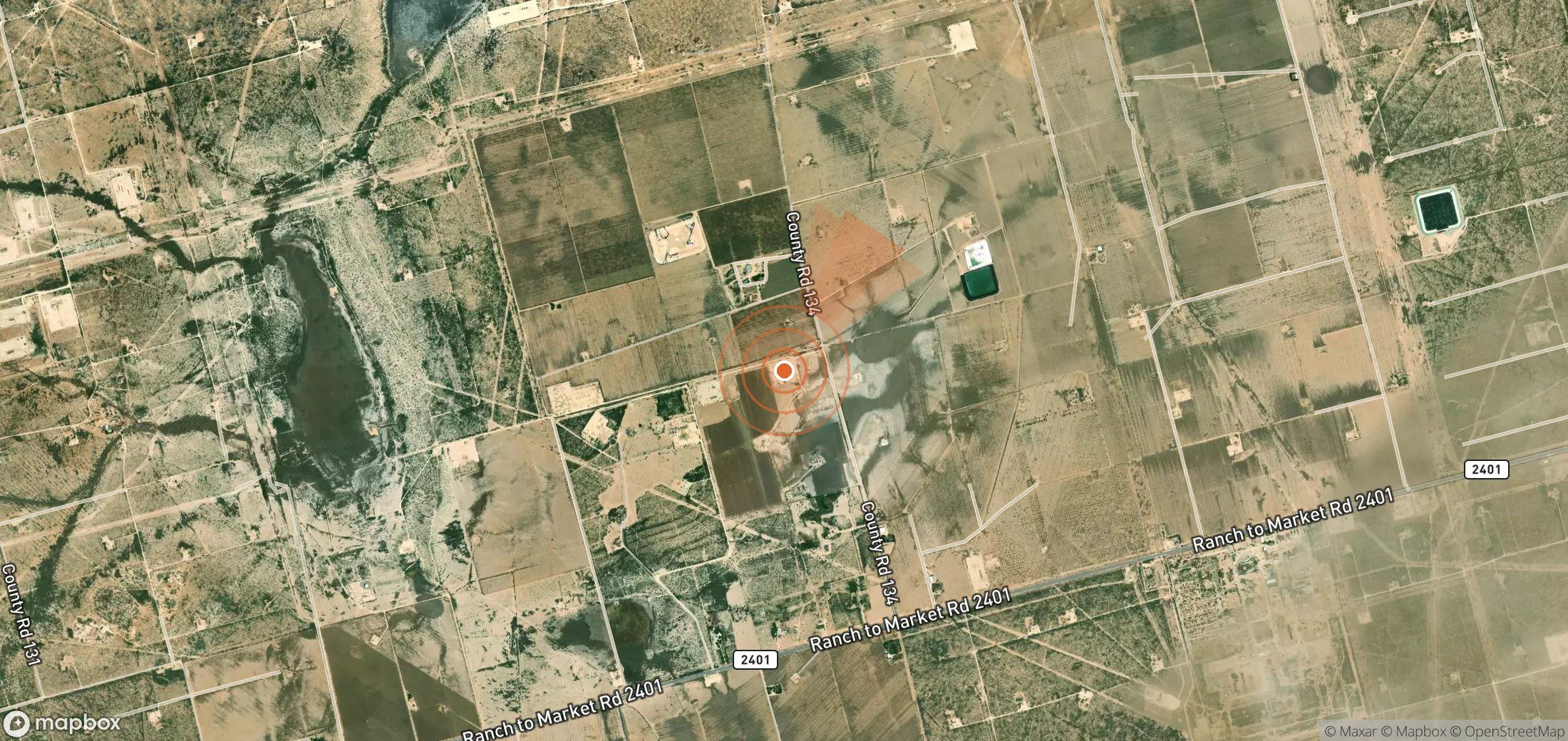 Satellite map of methane plume locations in United States