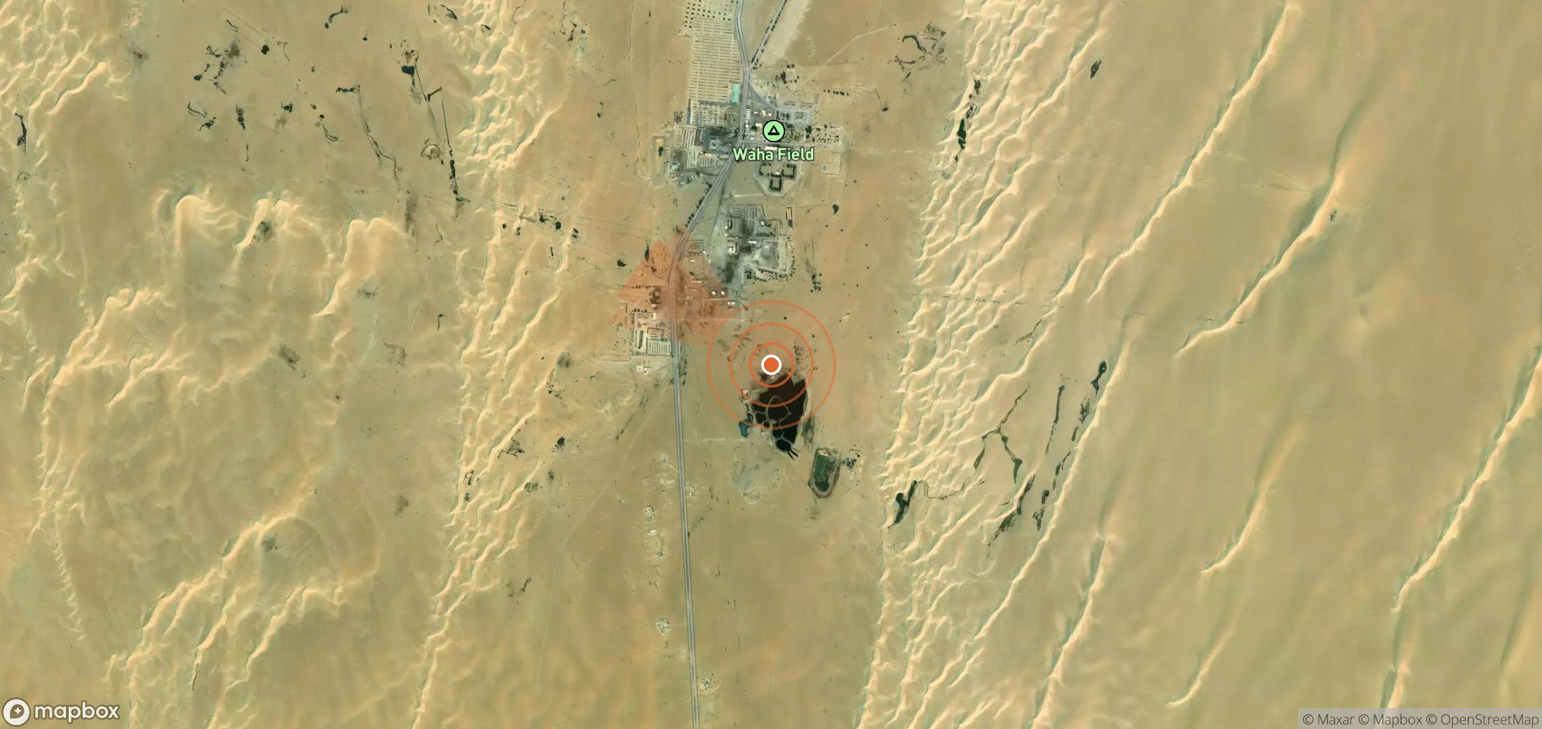 Mapa satelital de plumas de metano en Libia