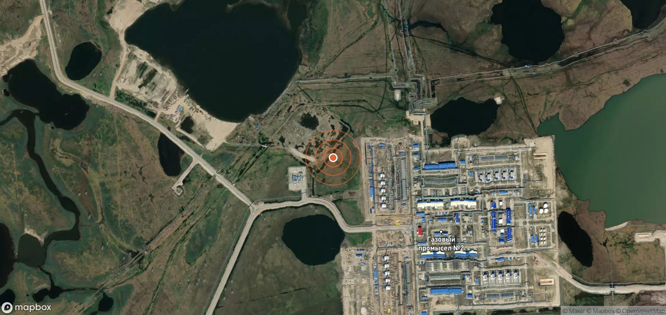 Satellite map of methane plume locations in Russia