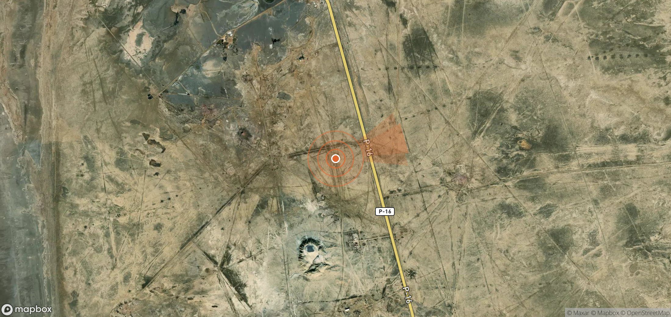 Satellite map of methane plume locations in Turkmenistan