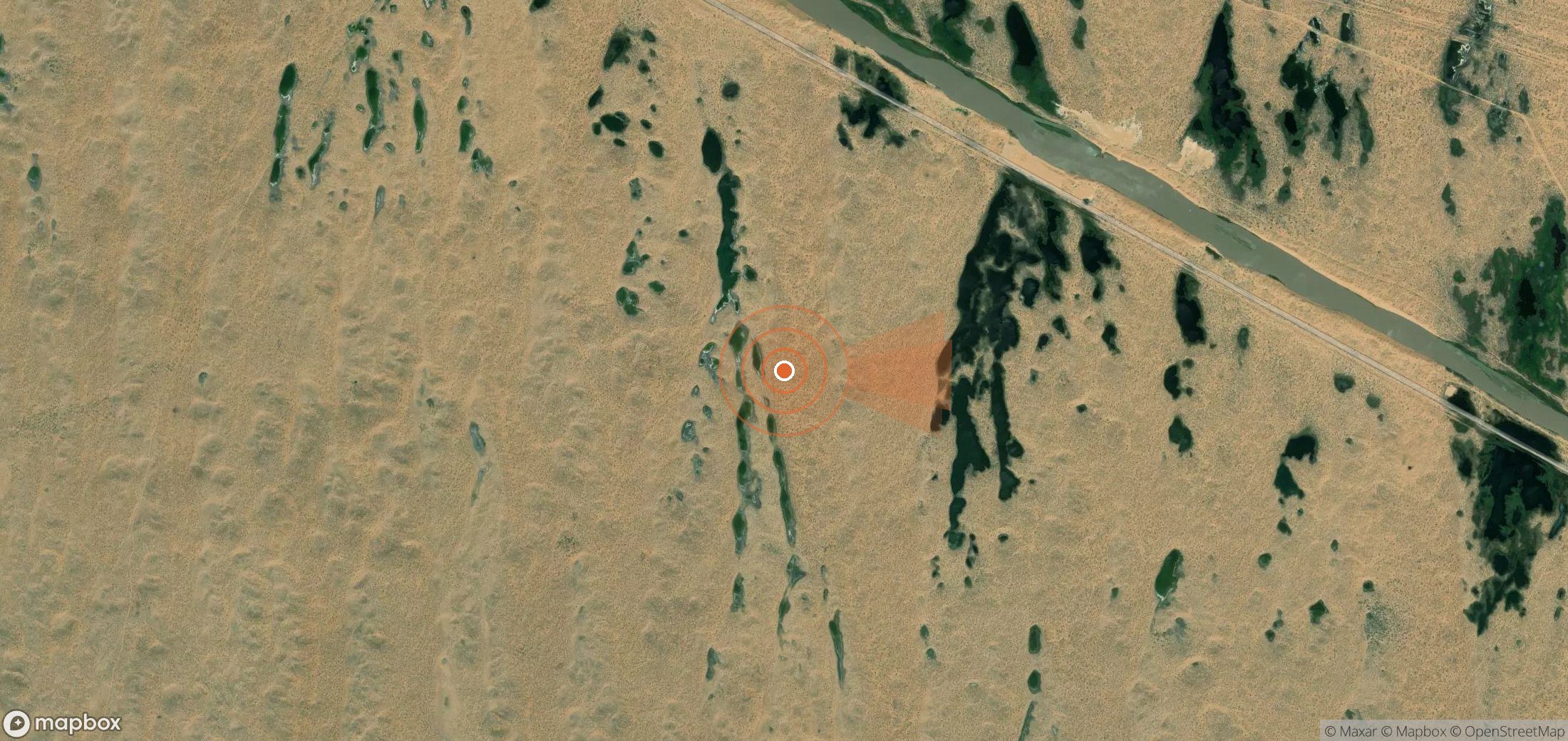 Mapa satelital de plumas de metano en Turkmenistán
