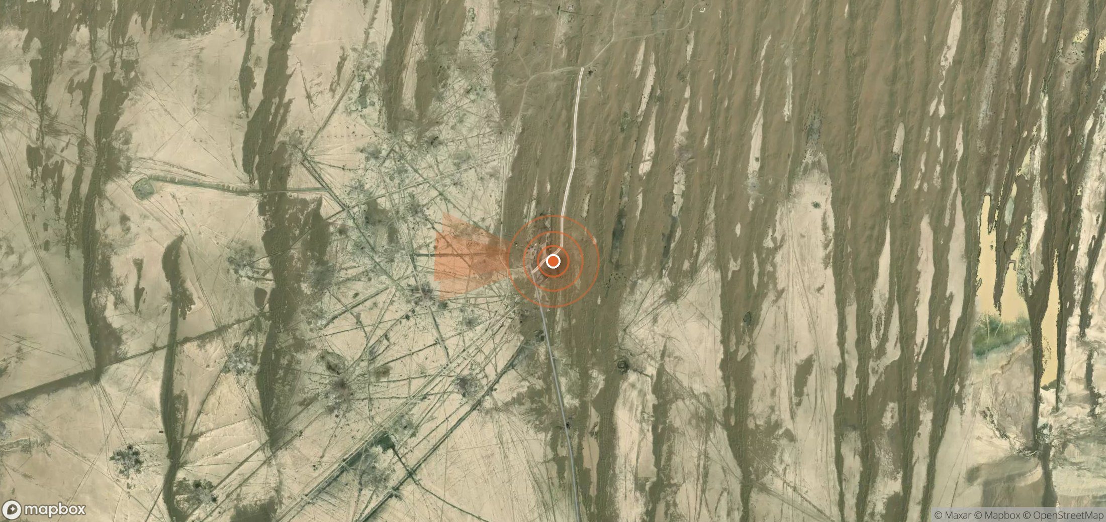Mapa satelital de plumas de metano en Turkmenistán