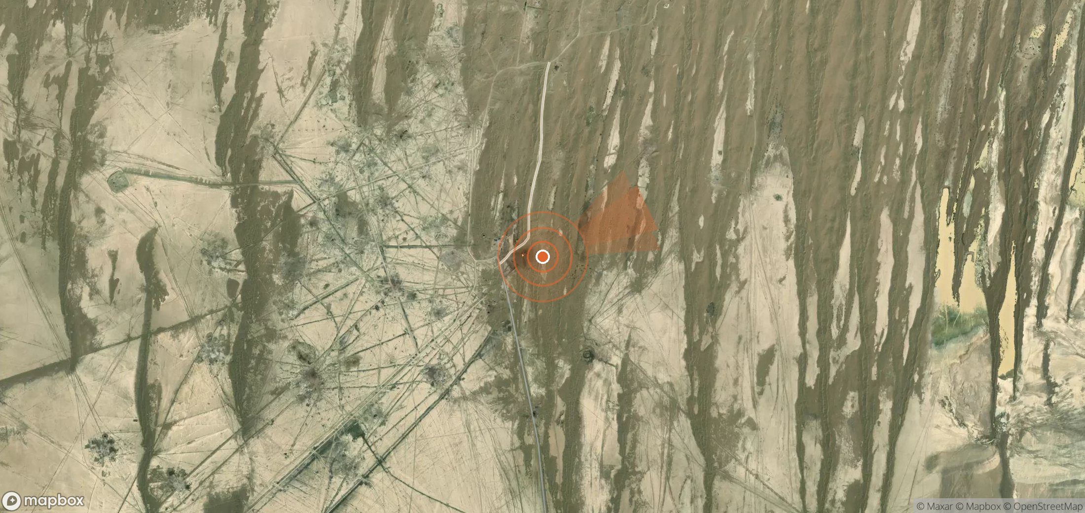 Satellite map of methane plume locations in Turkmenistan
