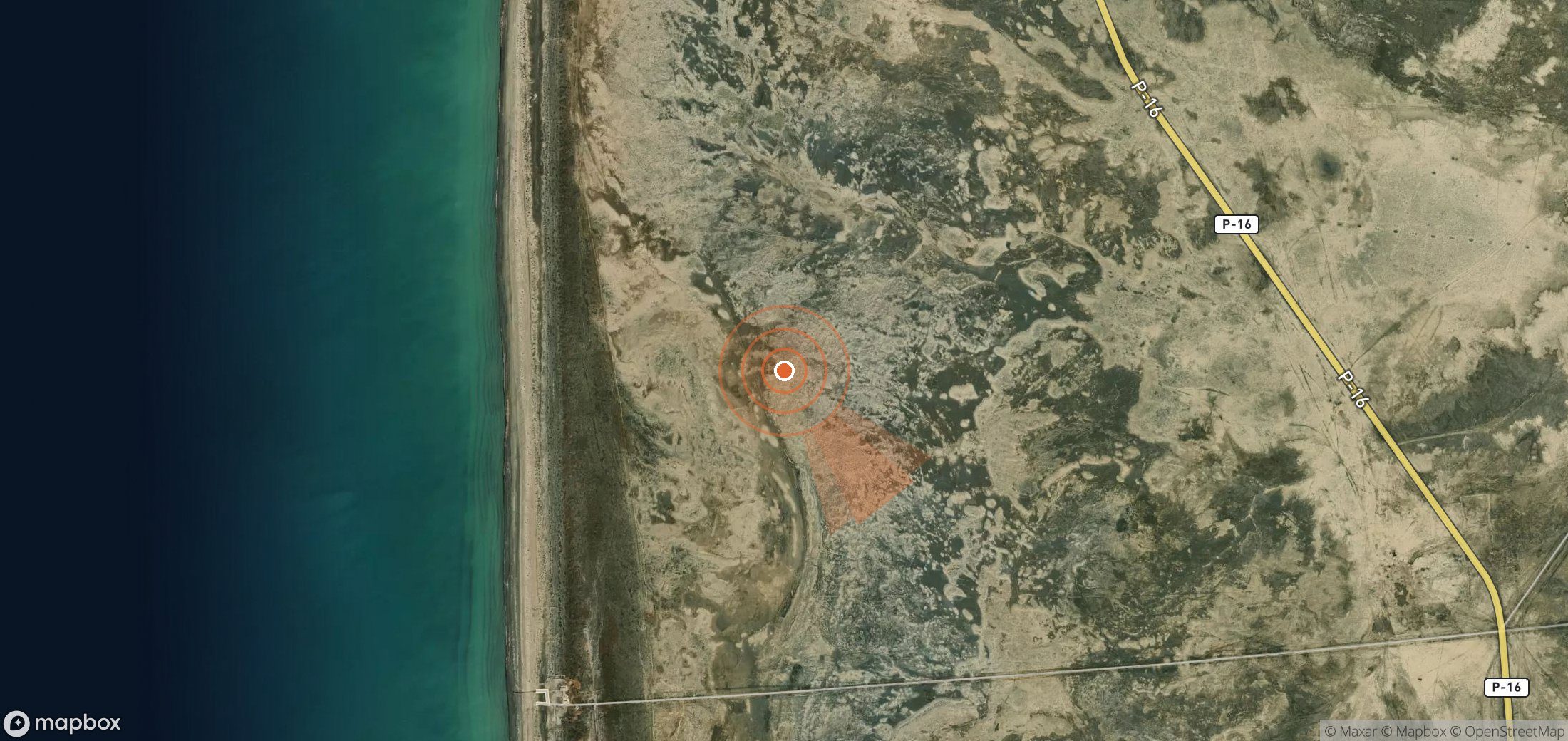 Satellite map of methane plume locations in Turkmenistan
