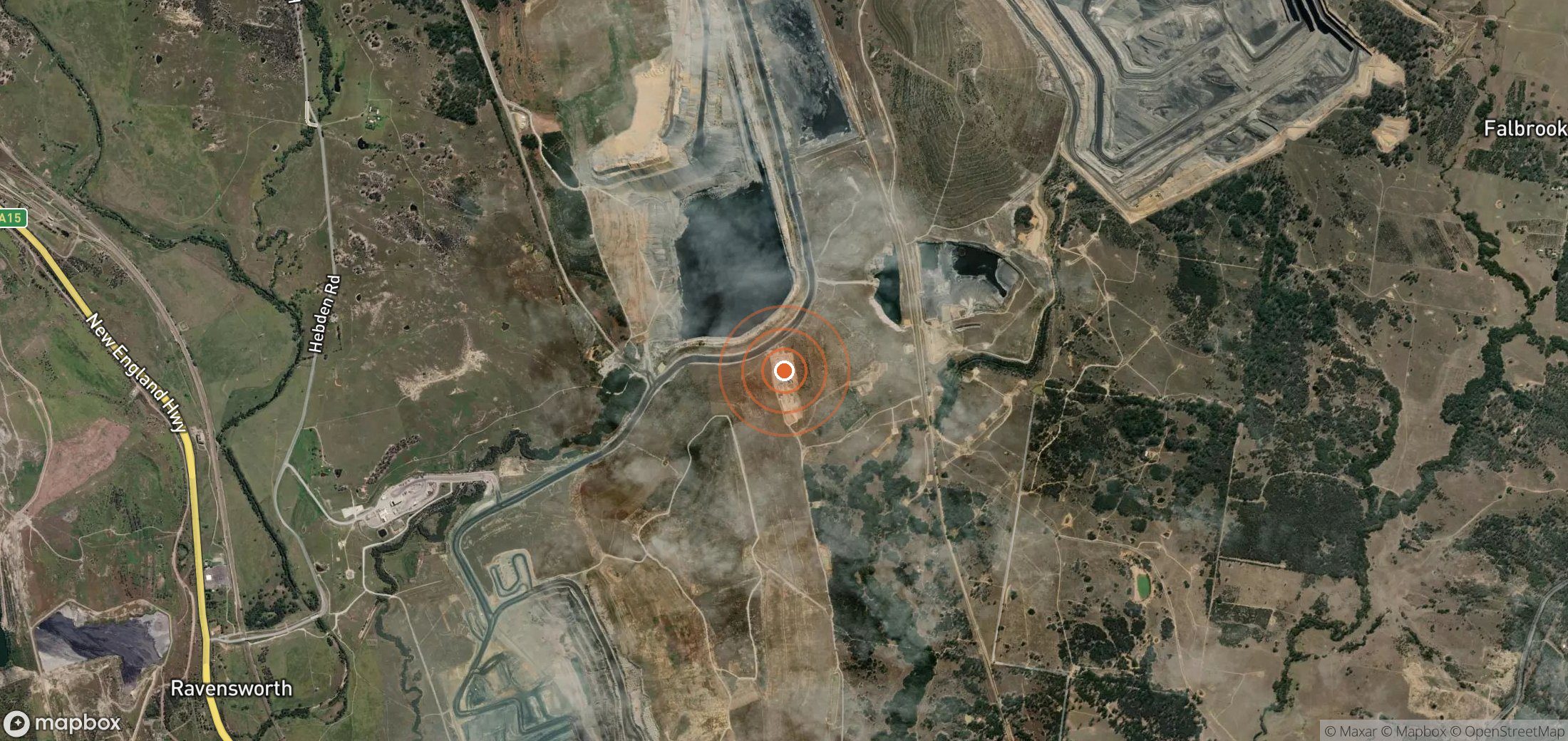 Mapa satelital de plumas de metano en Australia