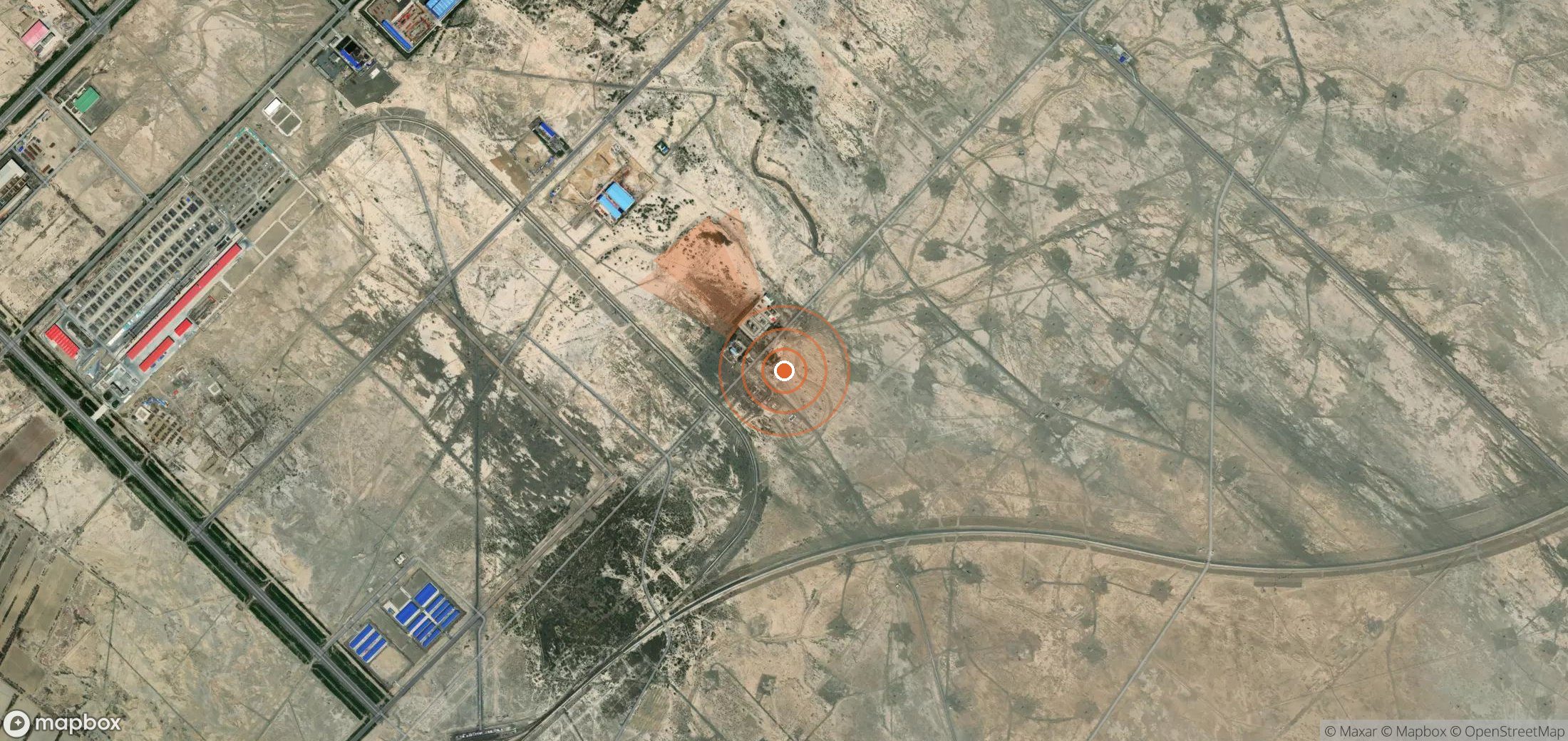 Satellite map of methane plume locations in China
