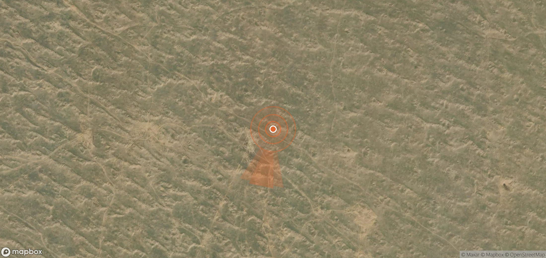 Satellite map of methane plume locations in Turkmenistan