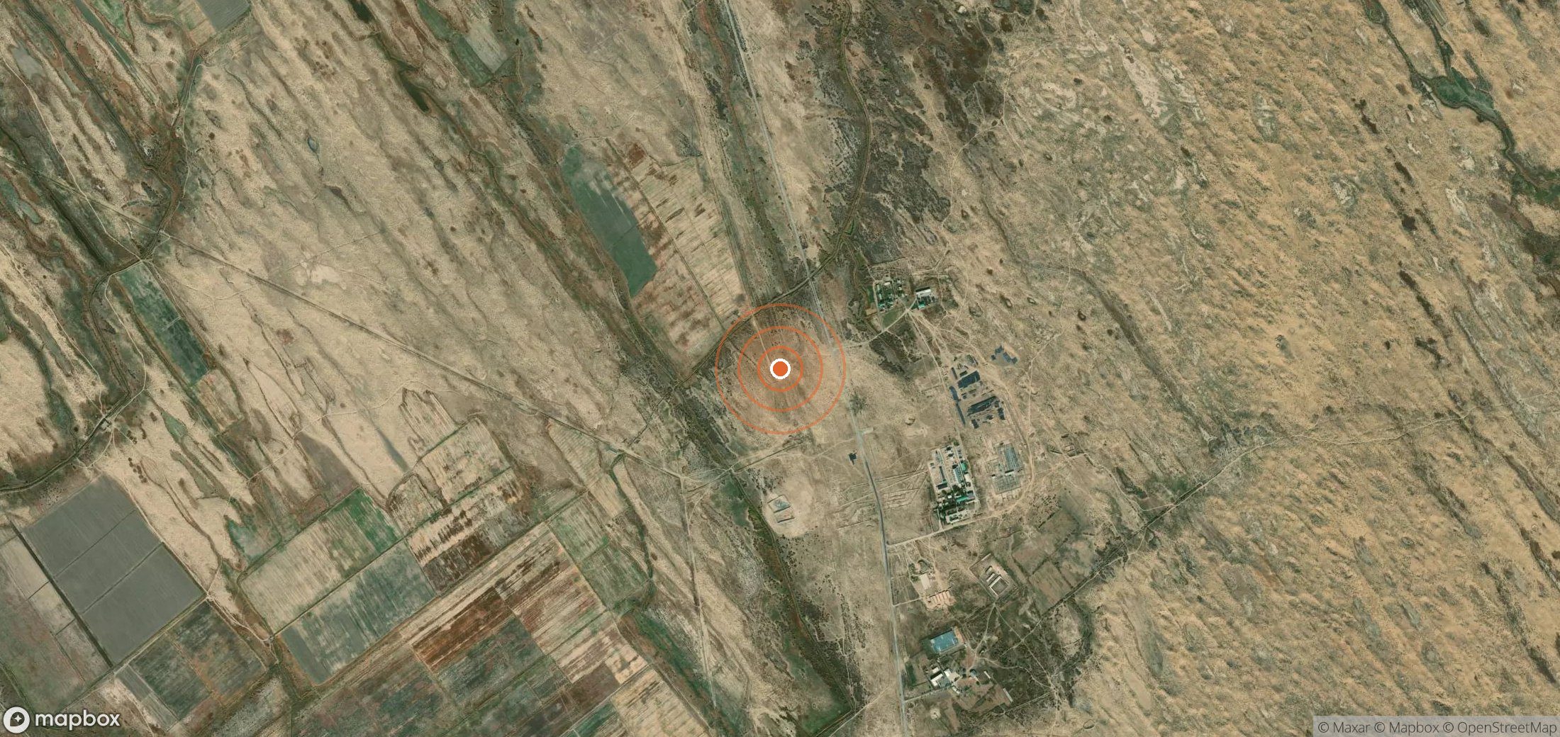 Satellite map of methane plume locations in Turkmenistan