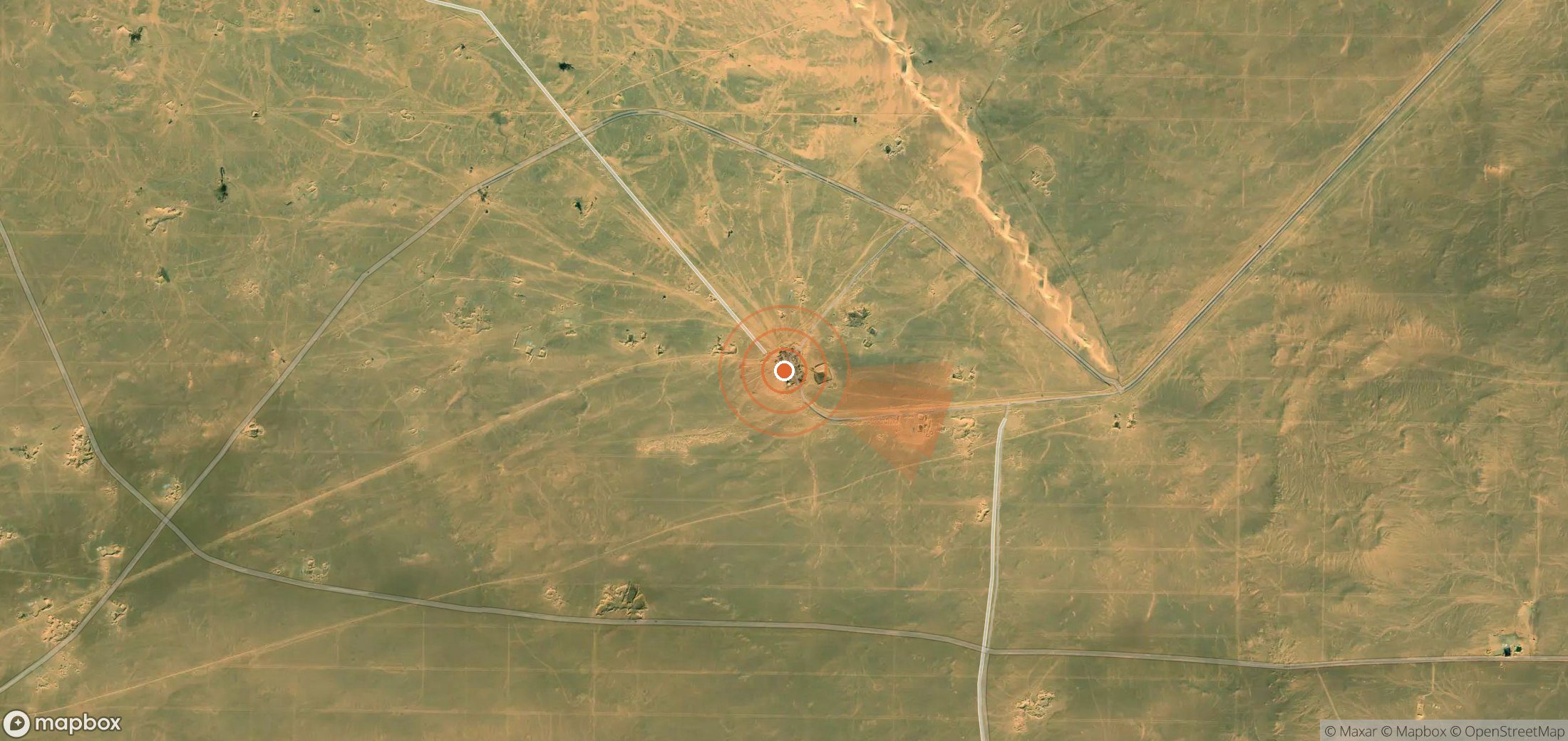 Satellite map of methane plume locations in Egypt