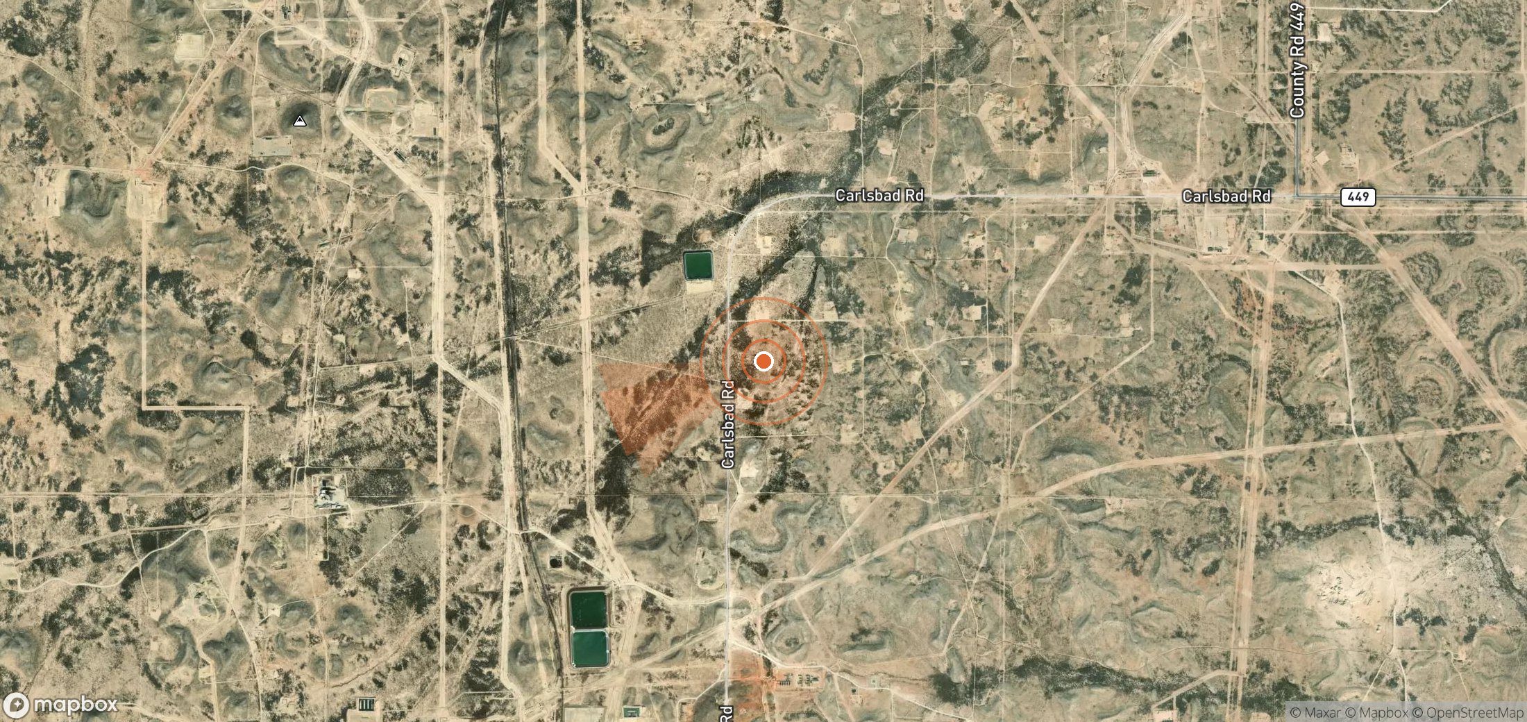 Satellite map of methane plume locations in United States