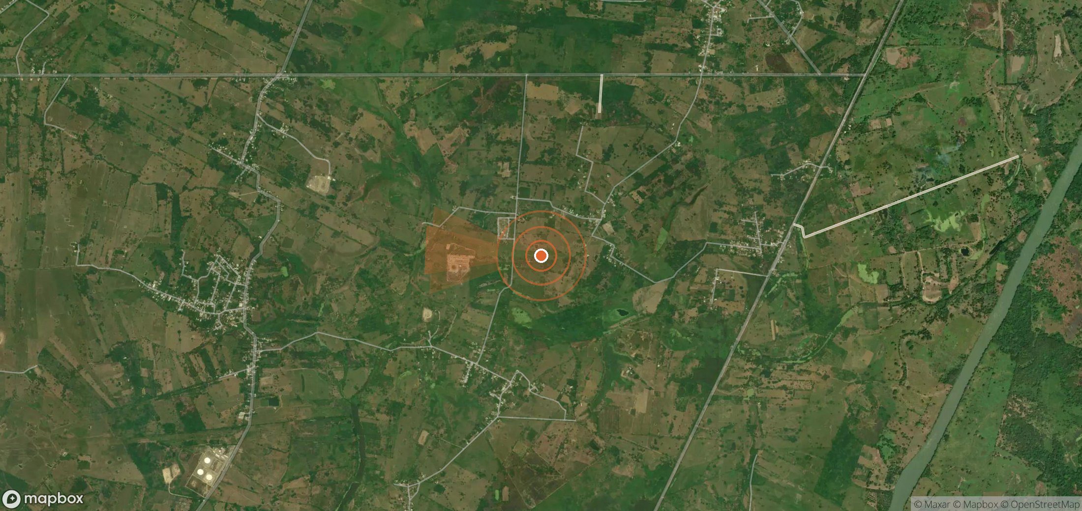 Satellite map of methane plume locations in Mexico