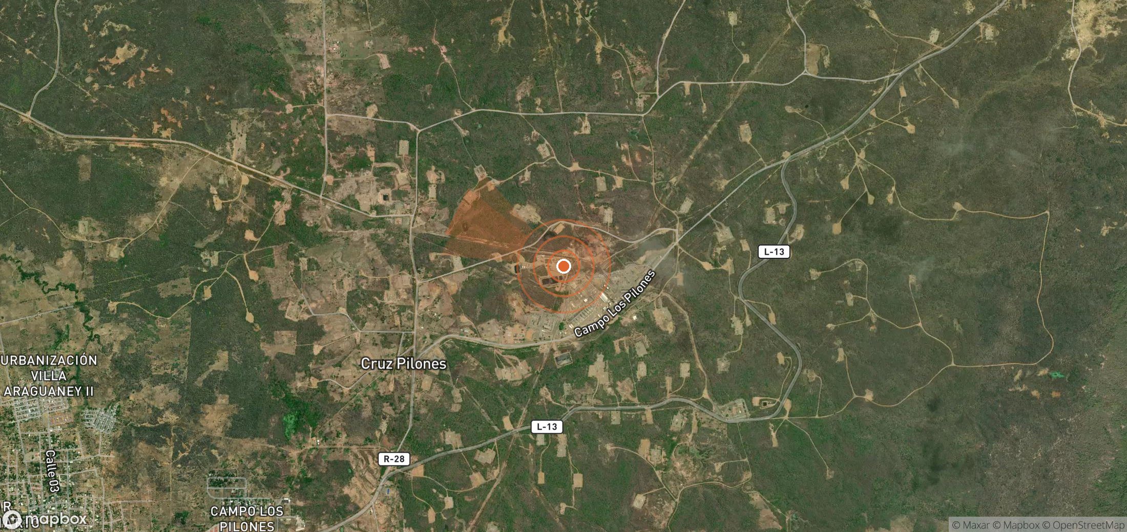 Mapa satelital de plumas de metano en Venezuela