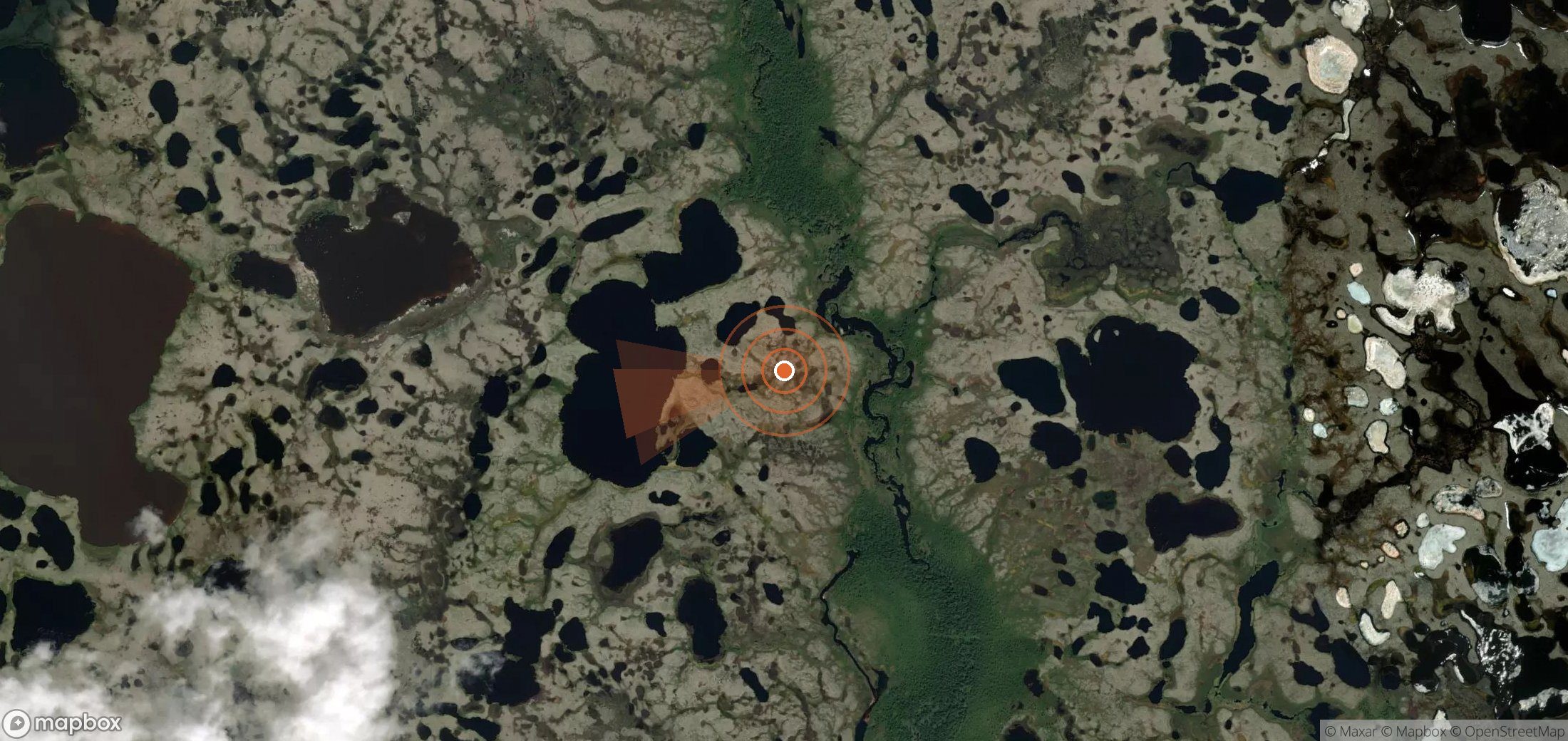 Mapa satelital de plumas de metano en Rusia