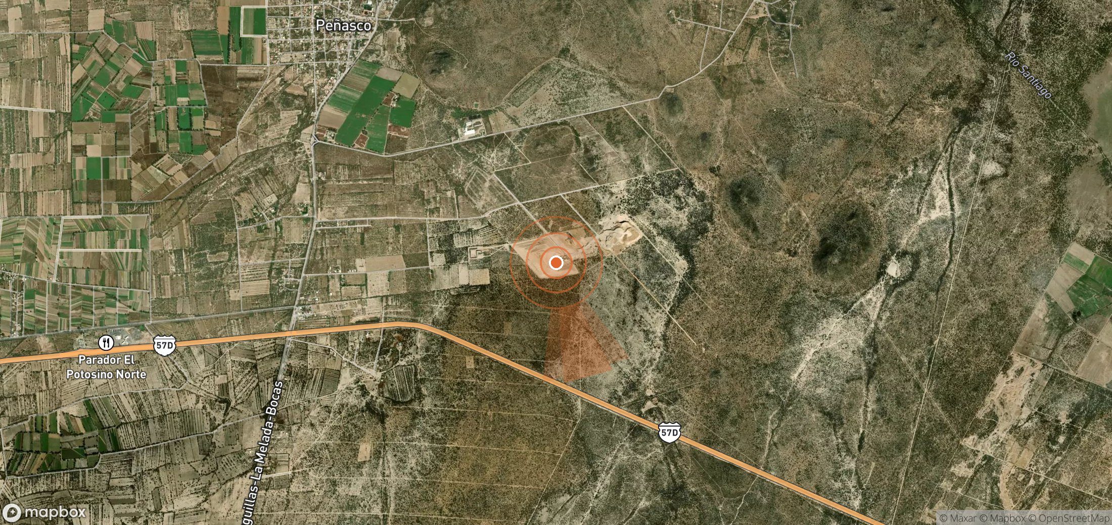 Mapa satelital de plumas de metano en México