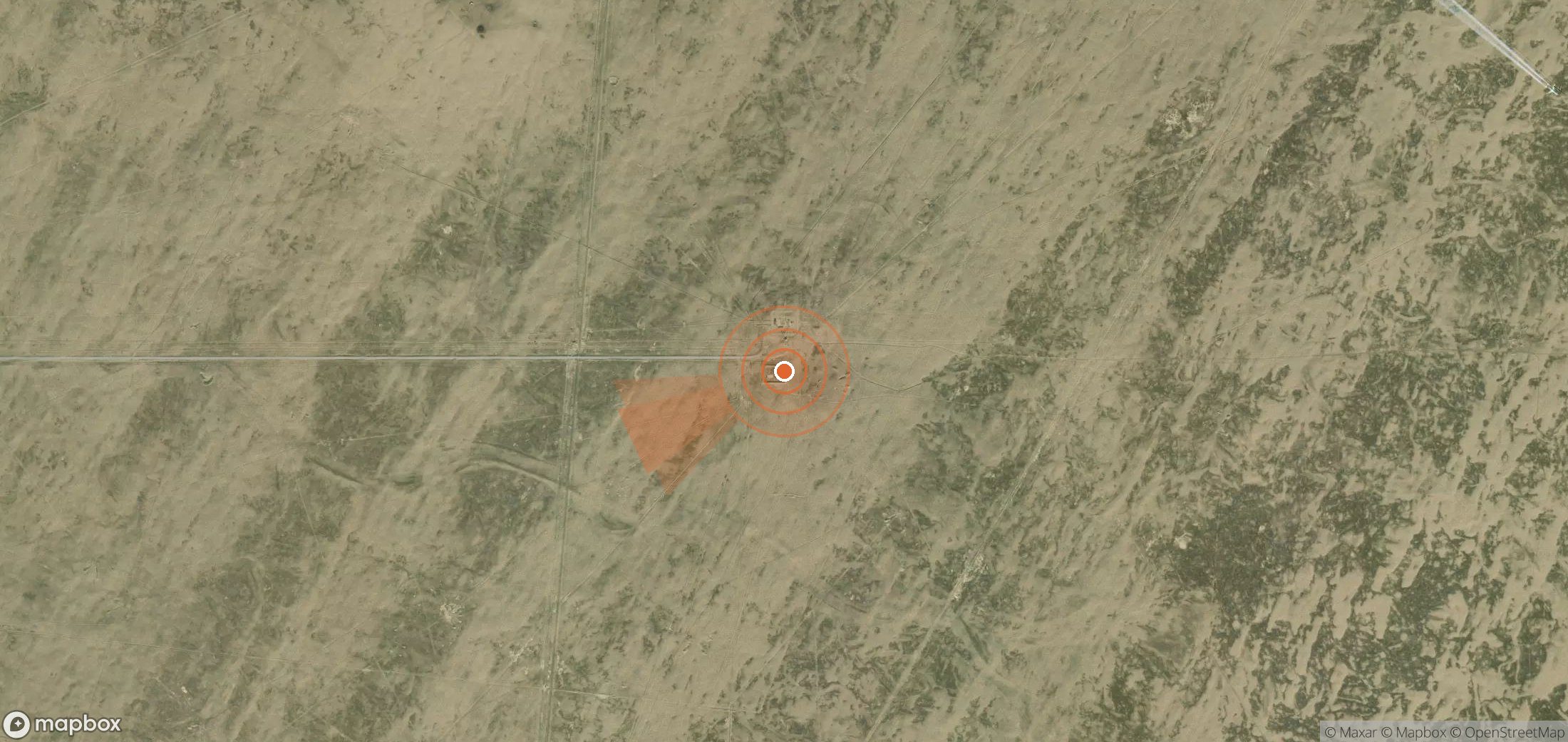 Mapa satelital de plumas de metano en Uzbekistán