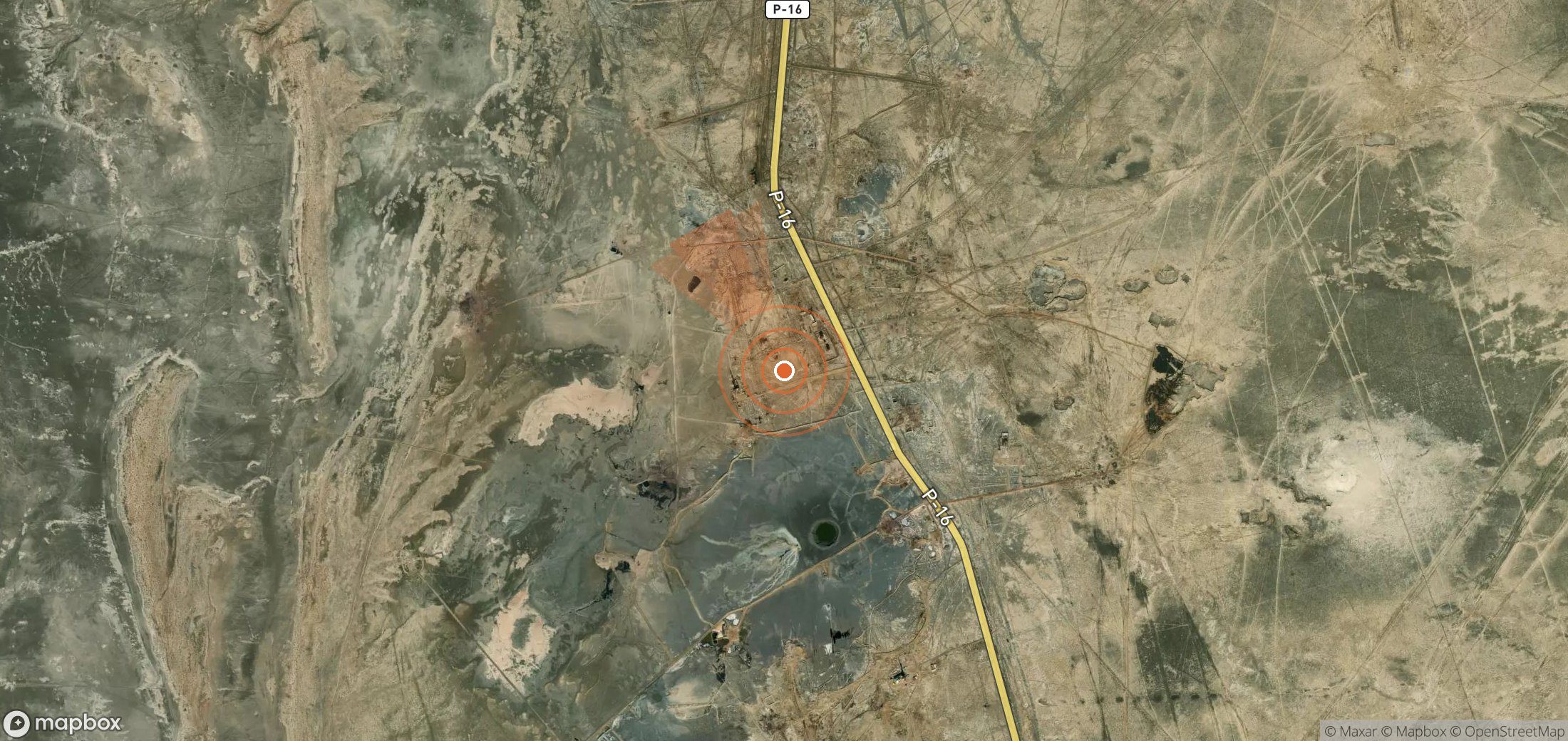 Satellite map of methane plume locations in Turkmenistan