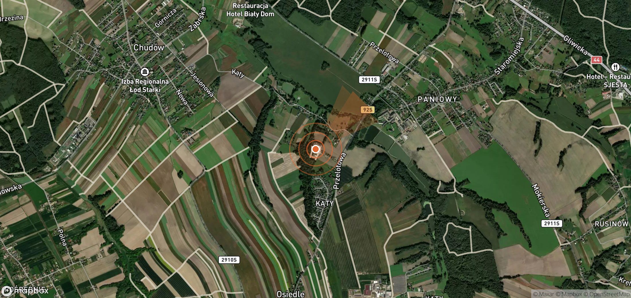 Satellite map of methane plume locations in Poland