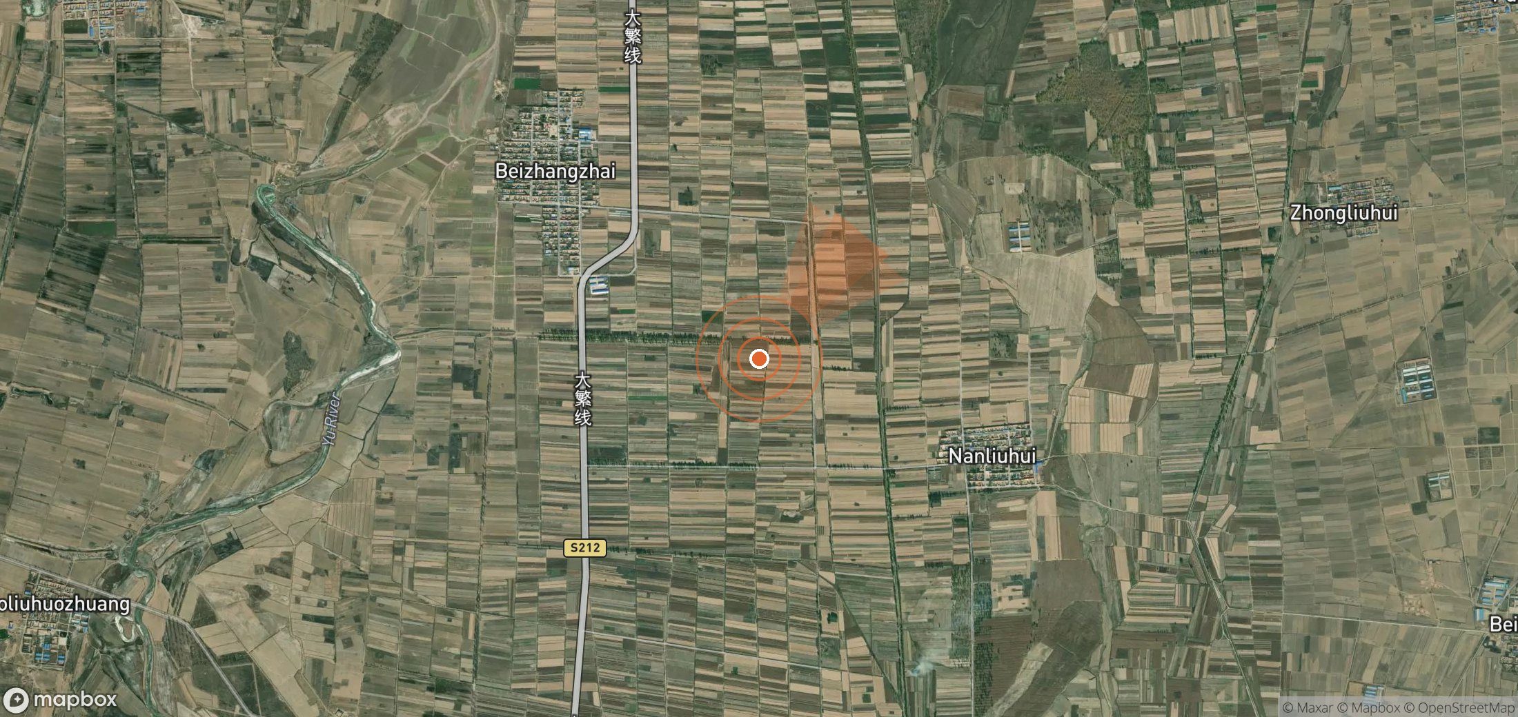 Satellite map of methane plume locations in China