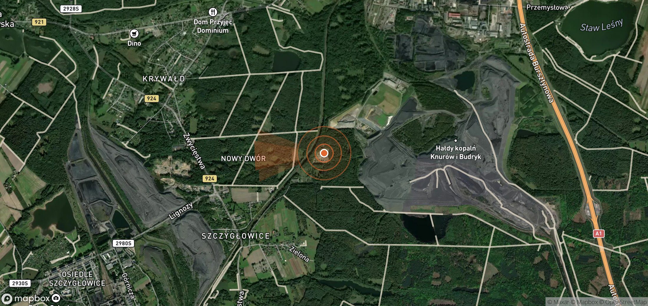 Mapa satelital de plumas de metano en Polonia