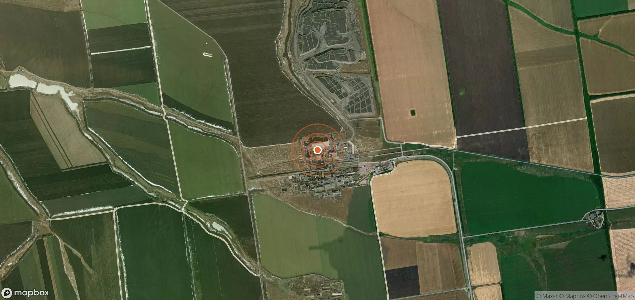 Satellite map of methane plume locations in Ukraine