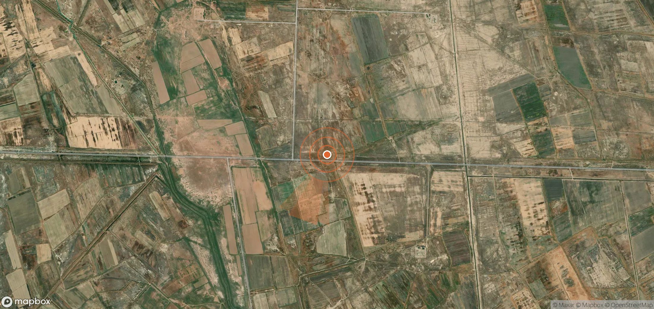 Satellite map of methane plume locations in Turkmenistan