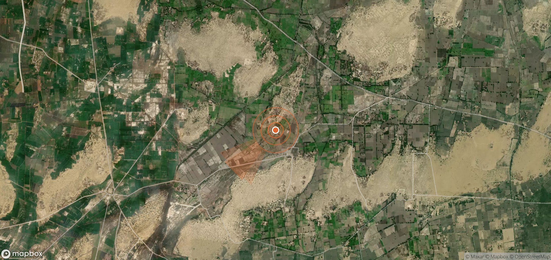 Satellite map of methane plume locations in Pakistan
