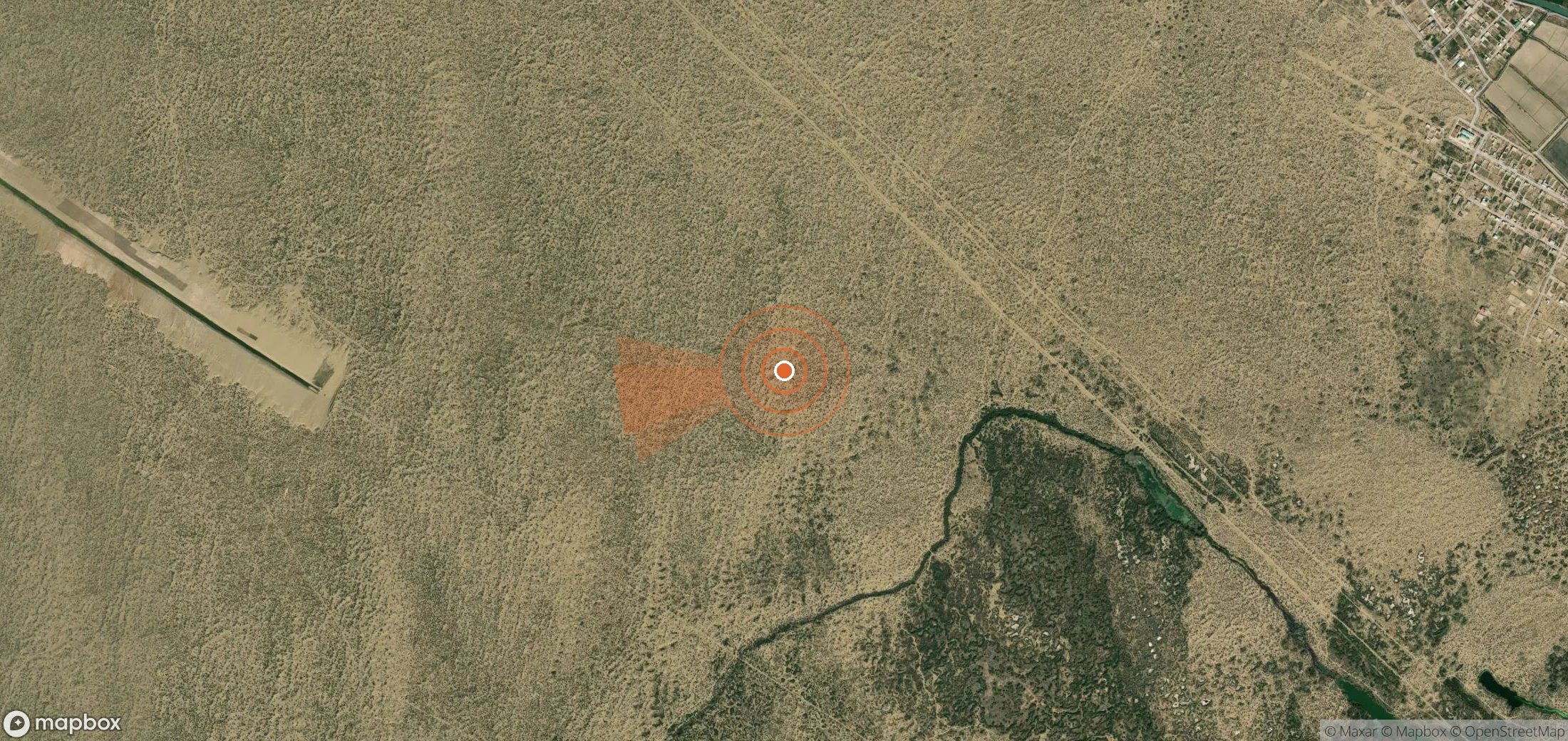 Satellite map of methane plume locations in Turkmenistan