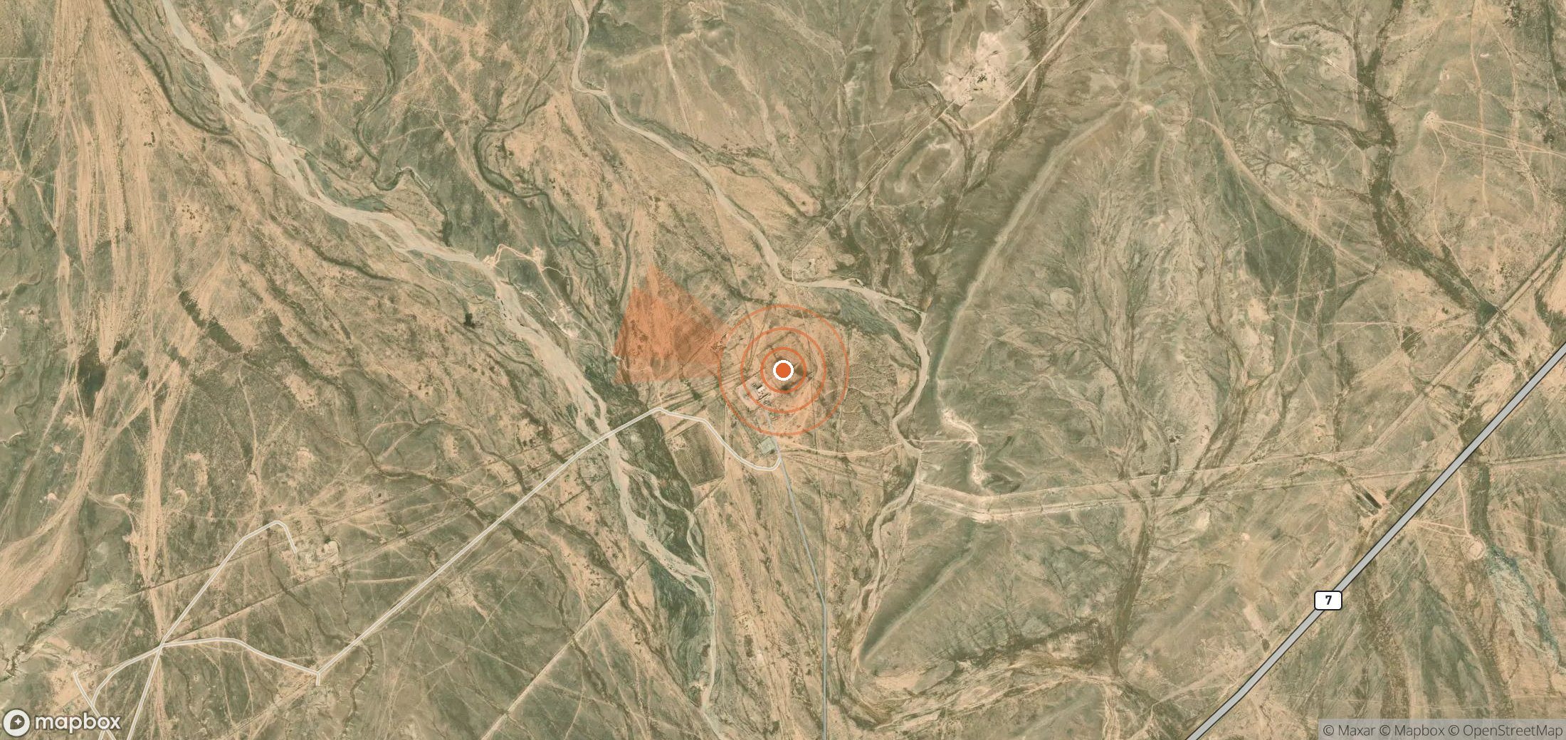 Mapa satelital de plumas de metano en Siria