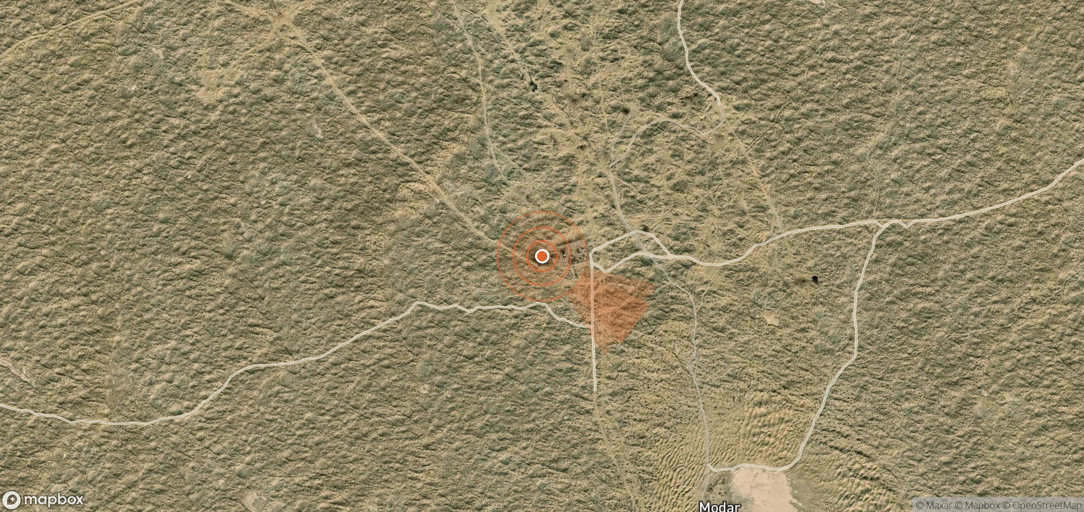 Satellite map of methane plume locations in Turkmenistan