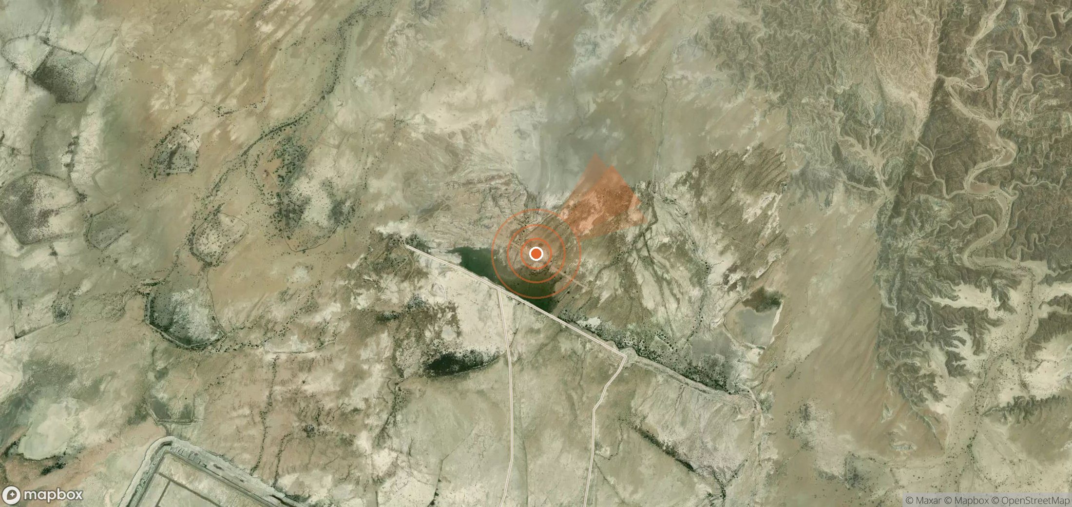 Satellite map of methane plume locations in Iran
