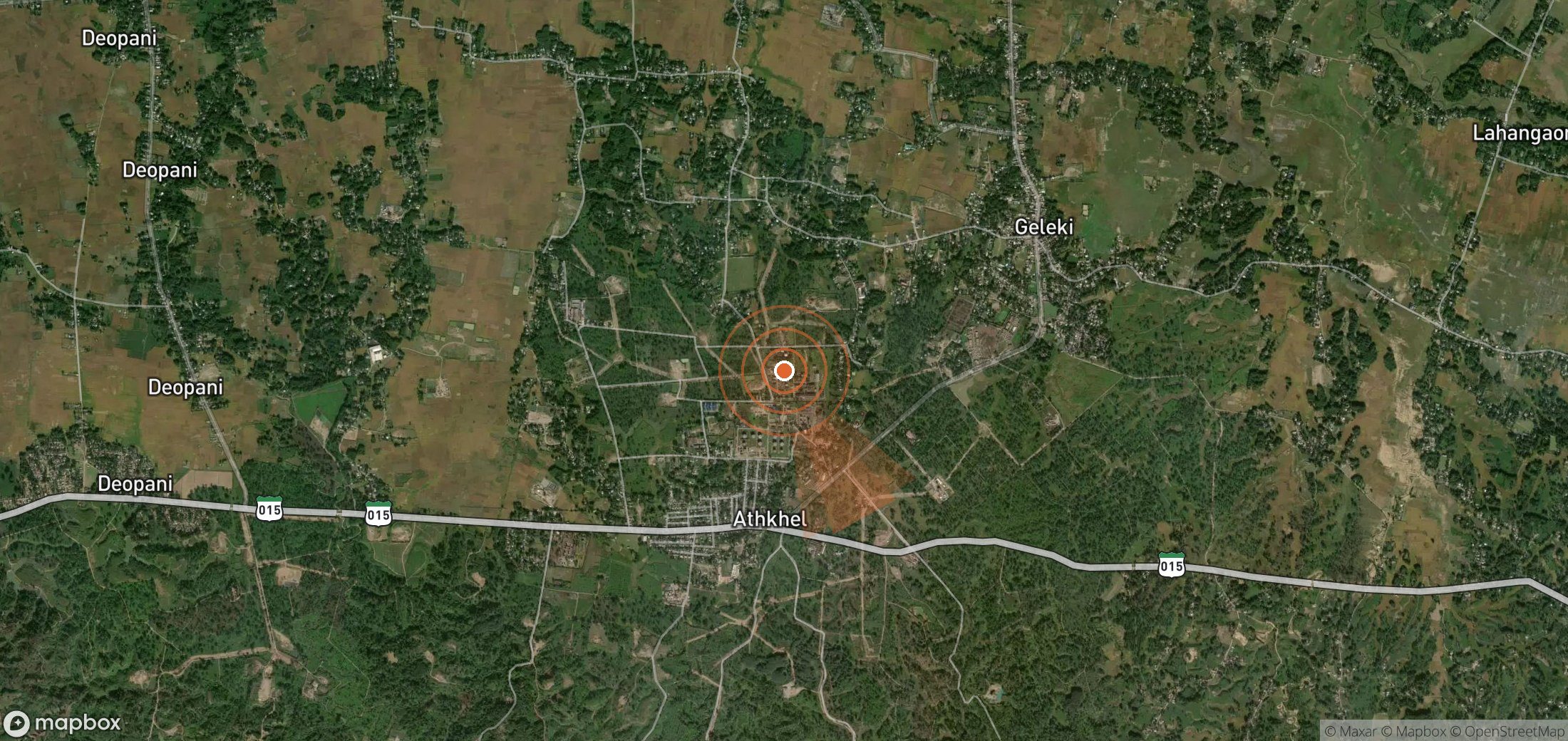 Satellite map of methane plume locations in India