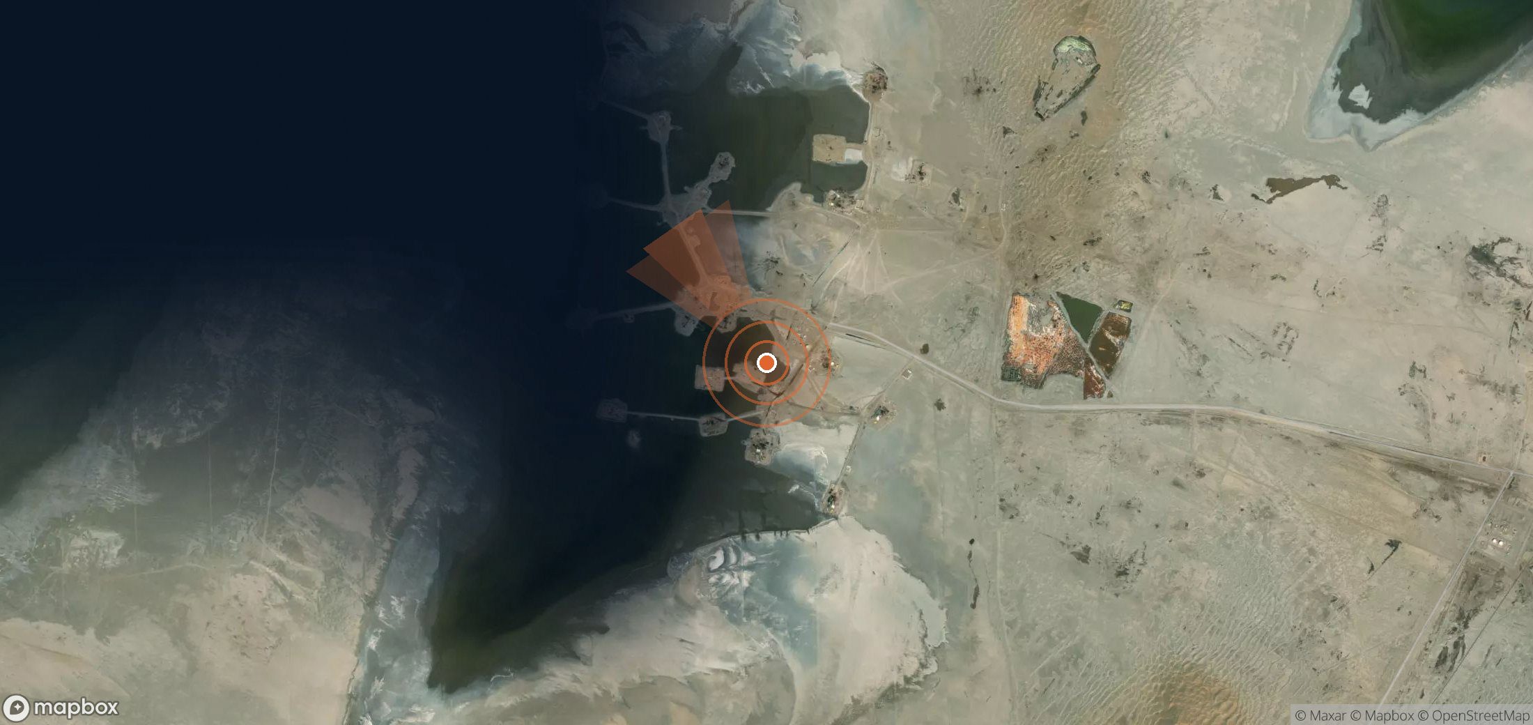 Satellite map of methane plume locations in Turkmenistan