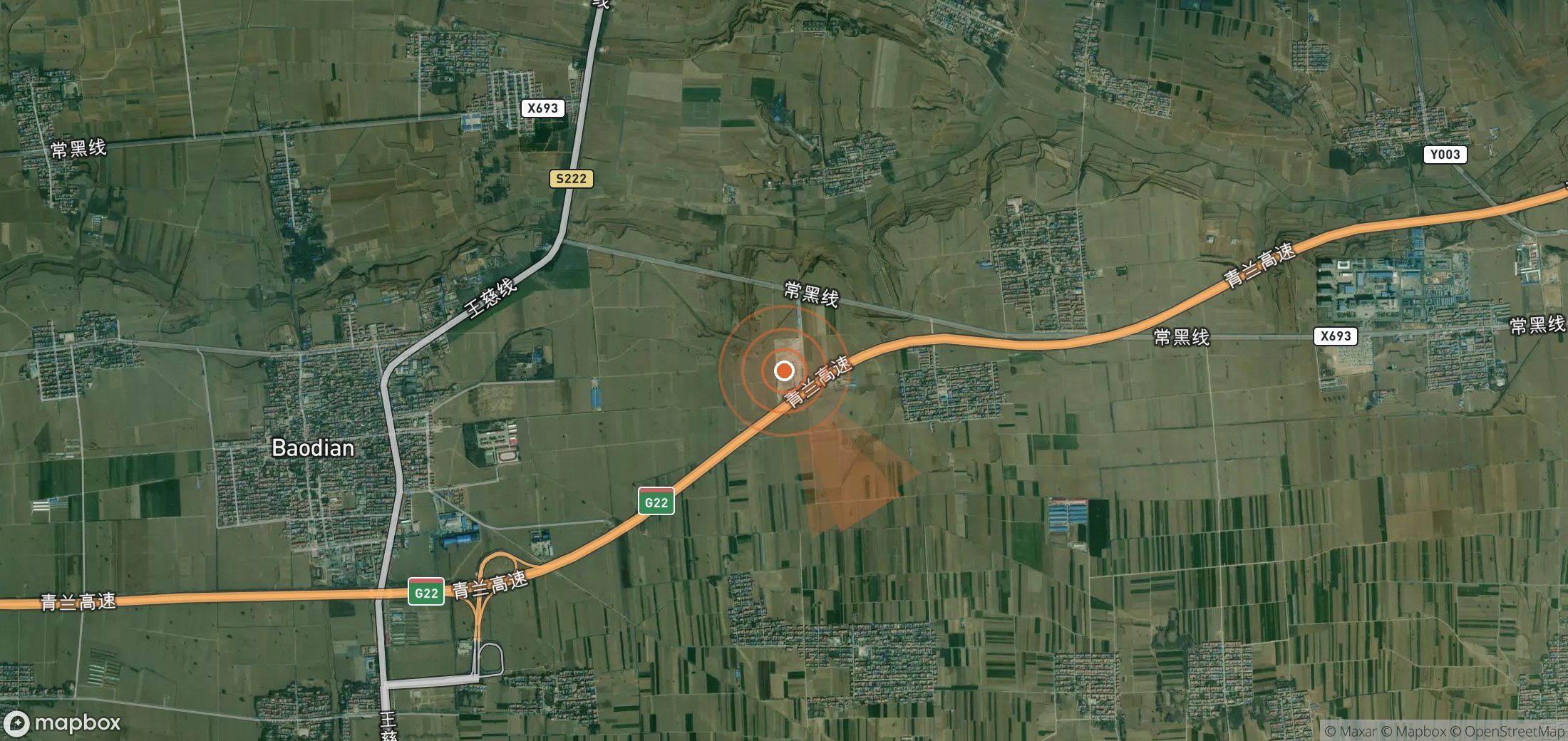 Mapa satelital de plumas de metano en China