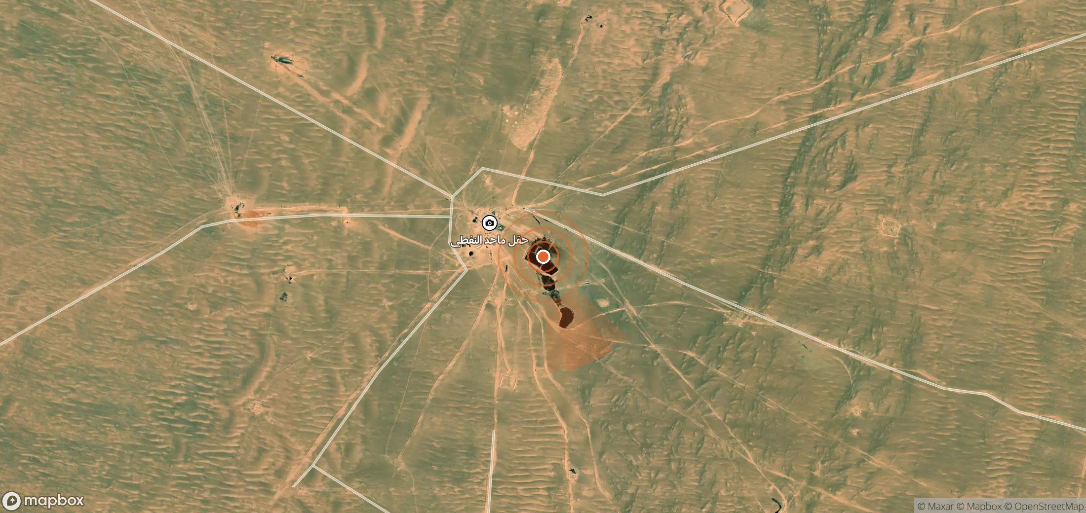 Mapa satelital de plumas de metano en Libia