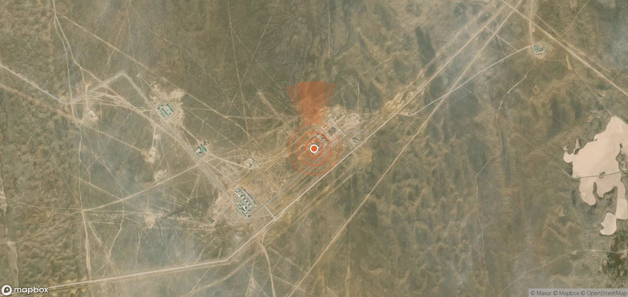Mapa satelital de plumas de metano en Turkmenistán