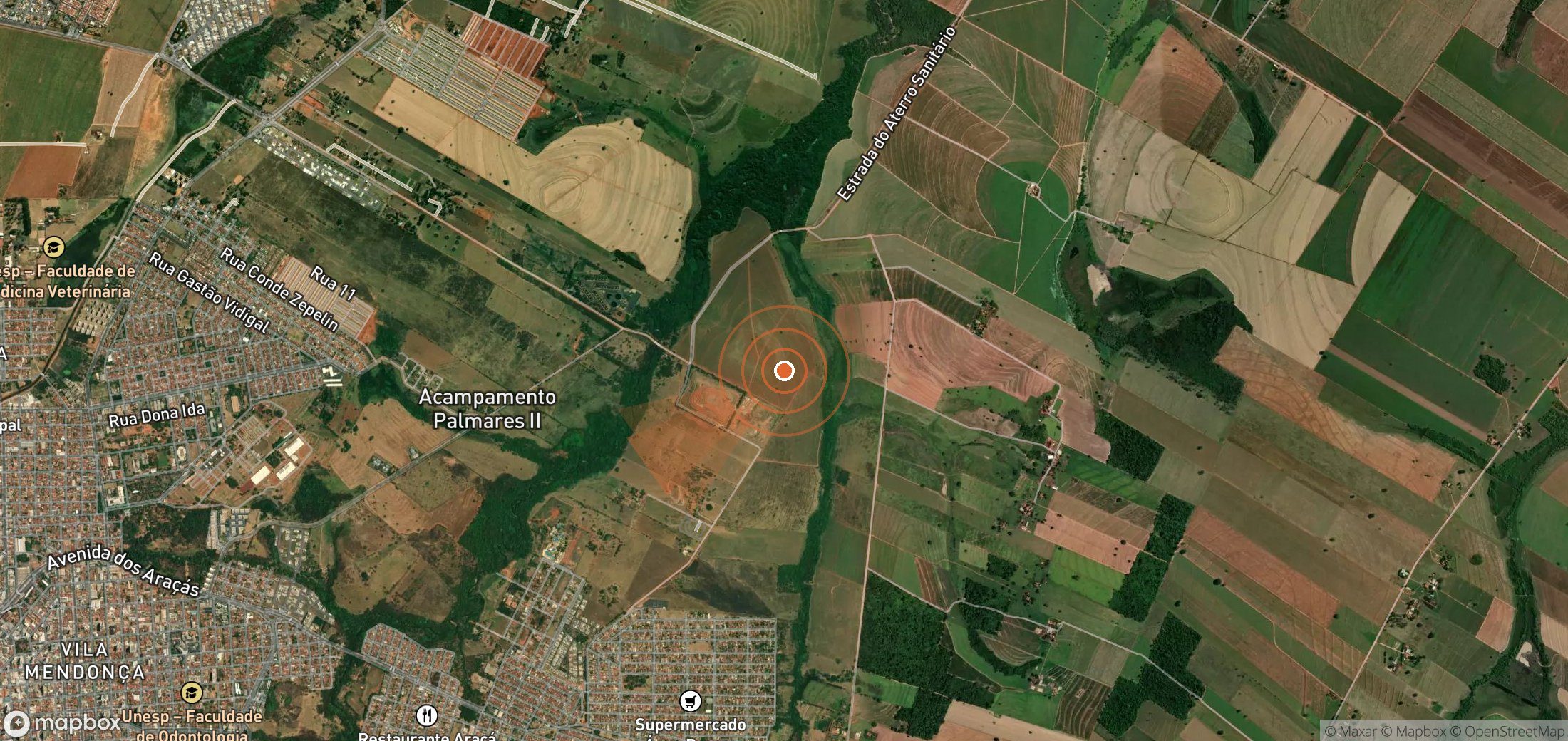 Satellite map of methane plume locations in Brazil