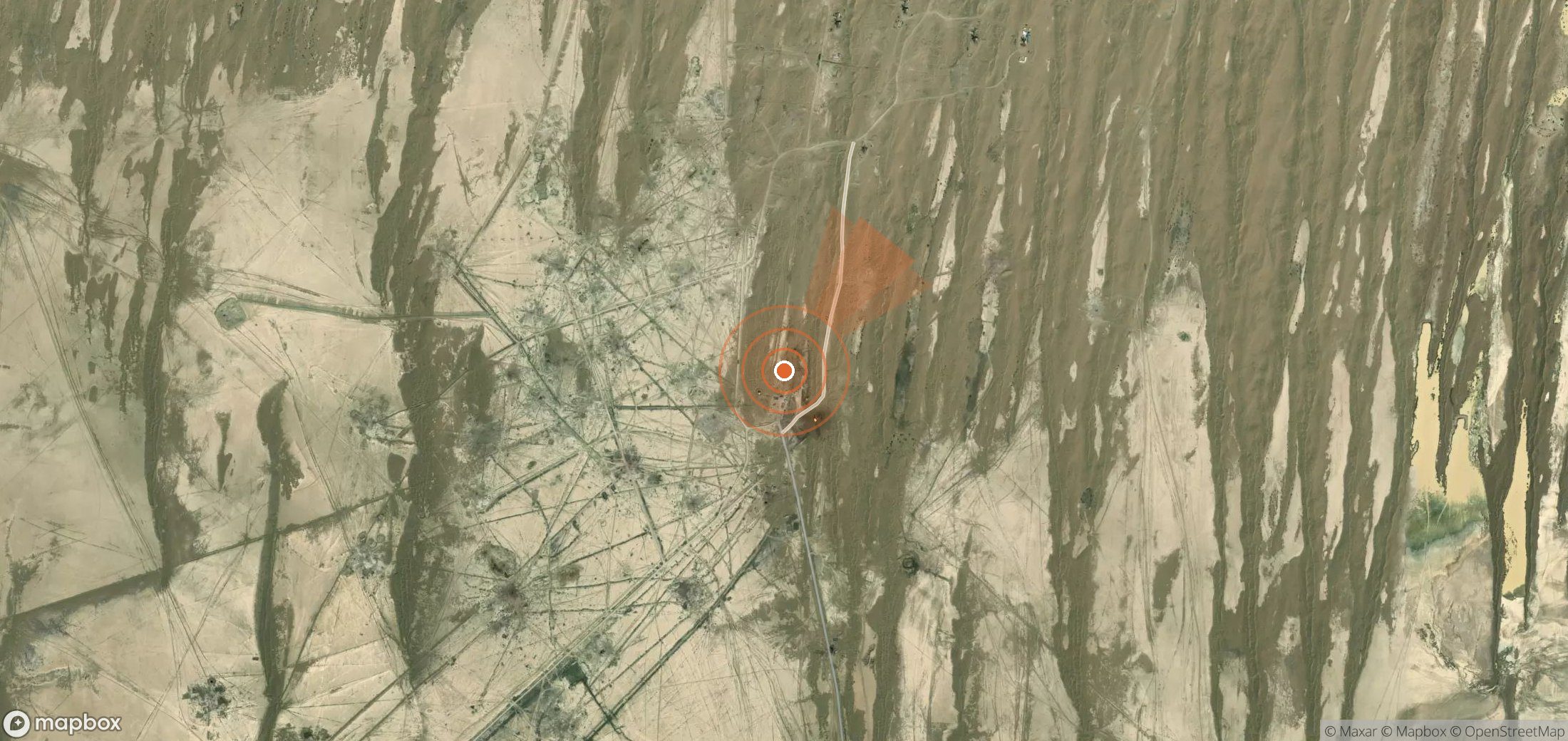 Mapa satelital de plumas de metano en Turkmenistán