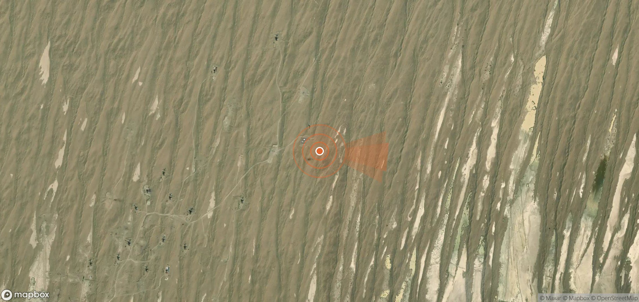 Mapa satelital de plumas de metano en Turkmenistán
