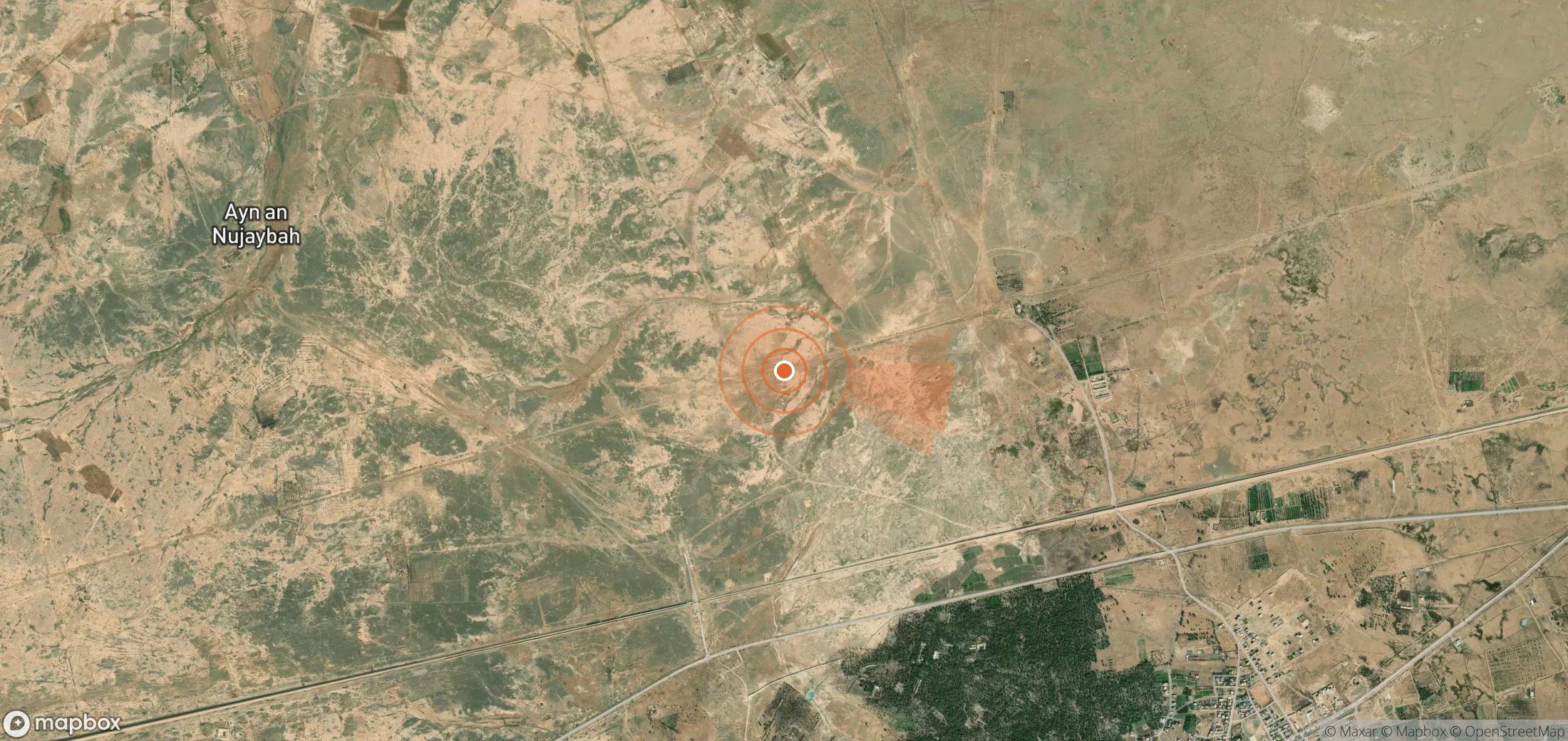 Satellite map of methane plume locations in Iraq