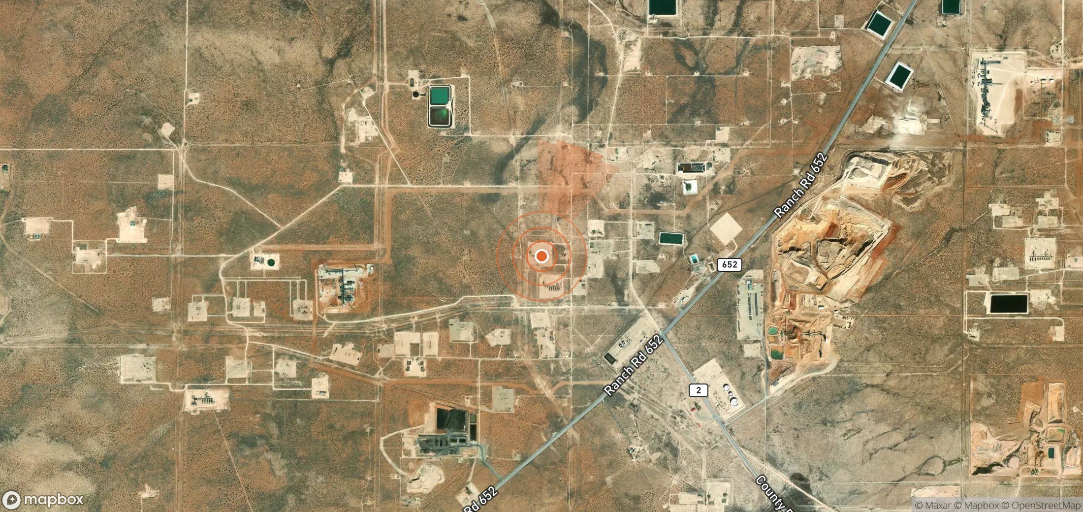 Mapa satelital de plumas de metano en Estados Unidos
