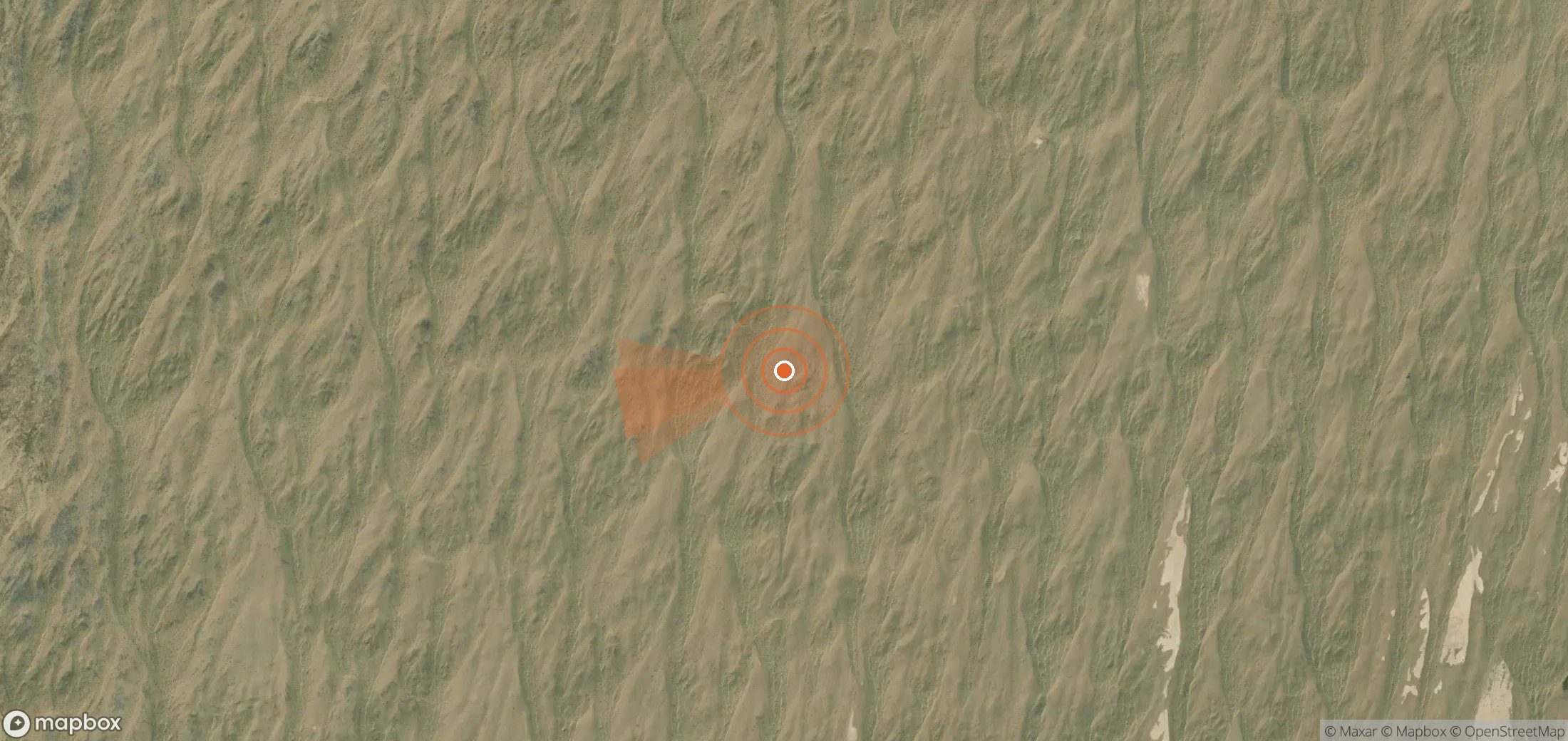 Satellite map of methane plume locations in Turkmenistan