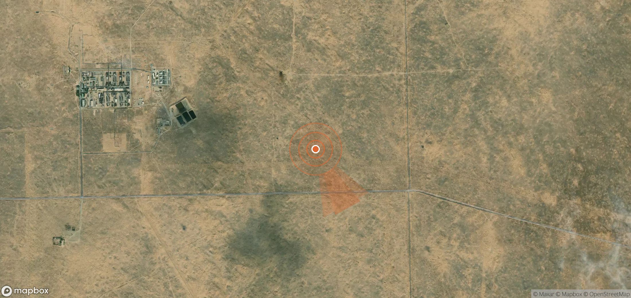Satellite map of methane plume locations in Turkmenistan