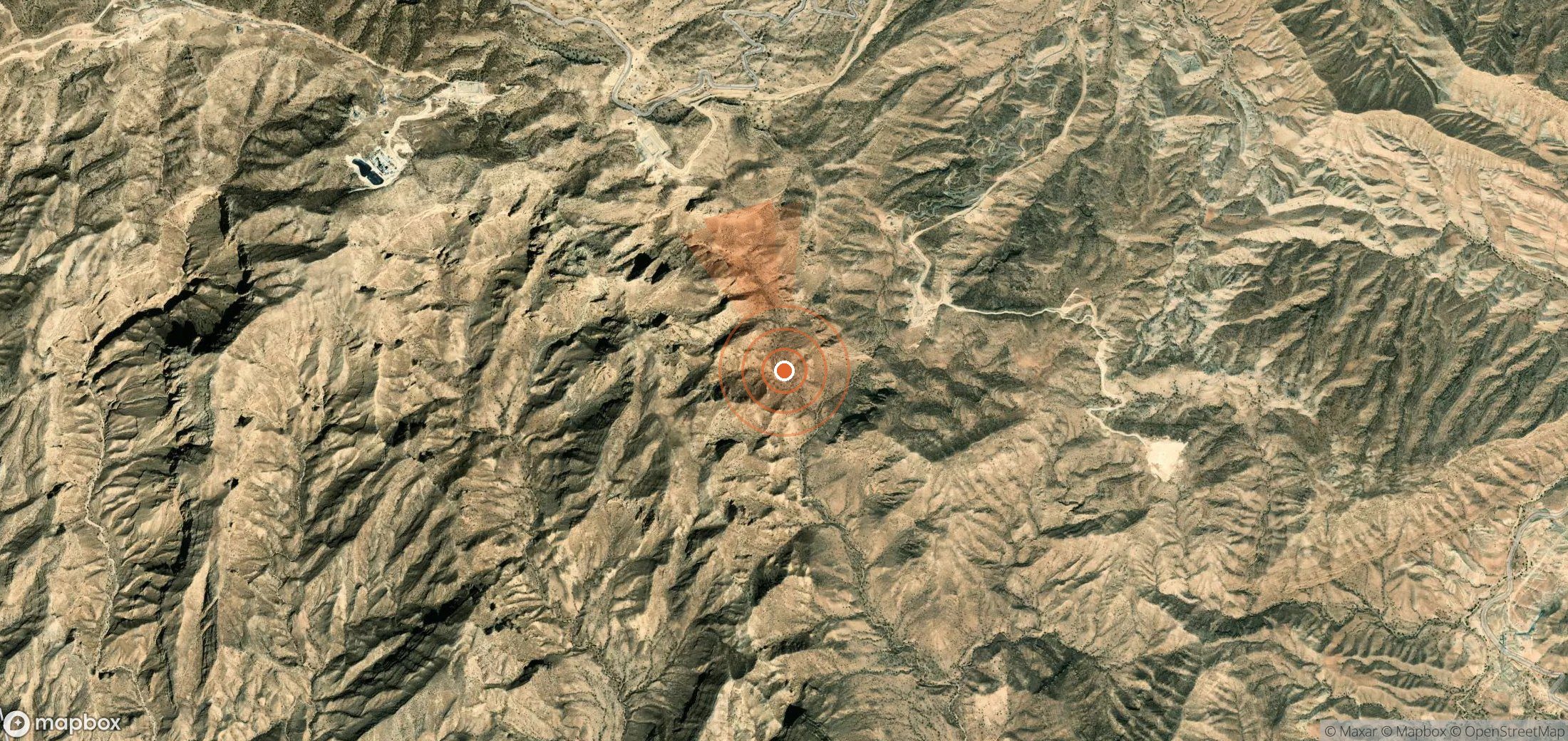 Satellite map of methane plume locations in Iran