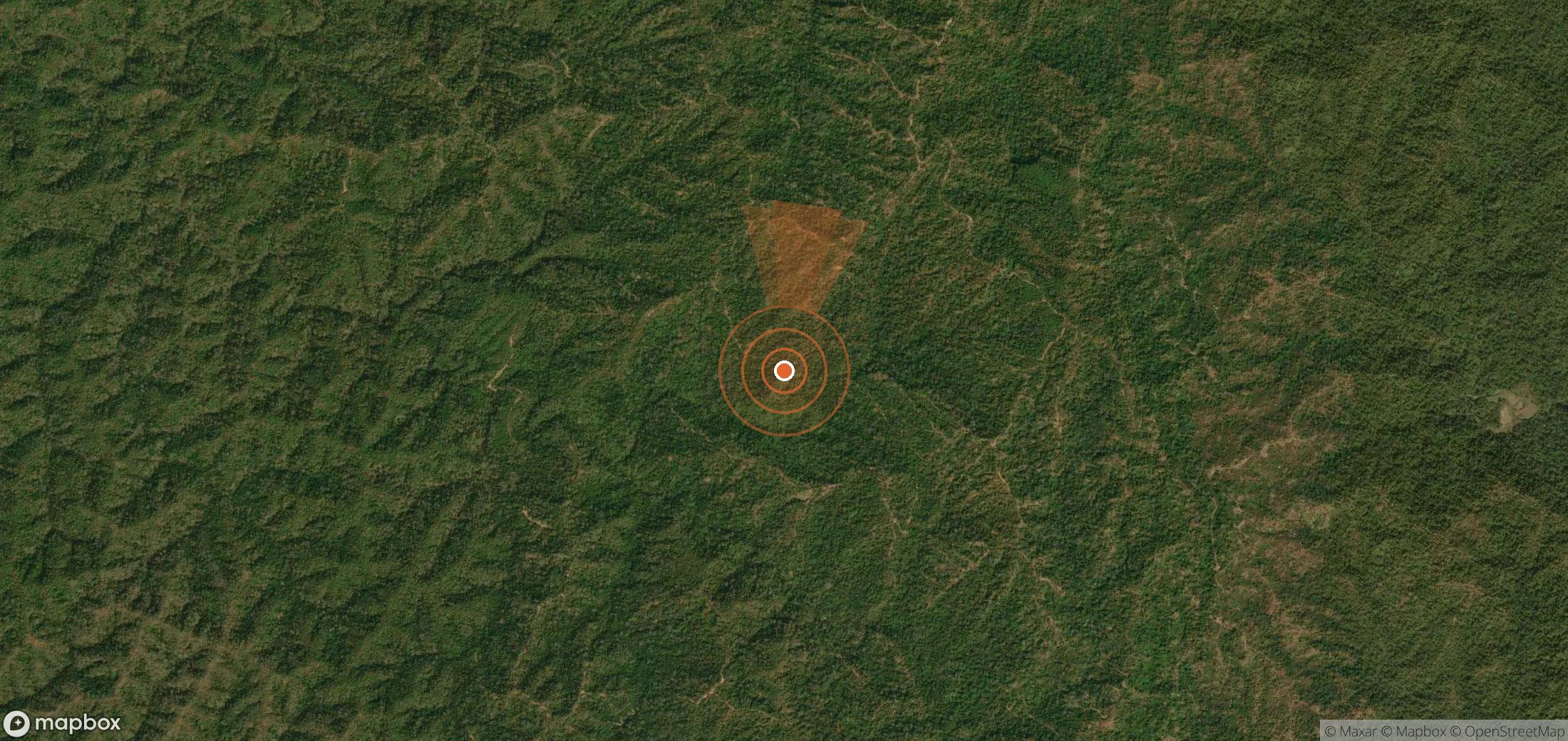 Satellite map of methane plume locations in Myanmar