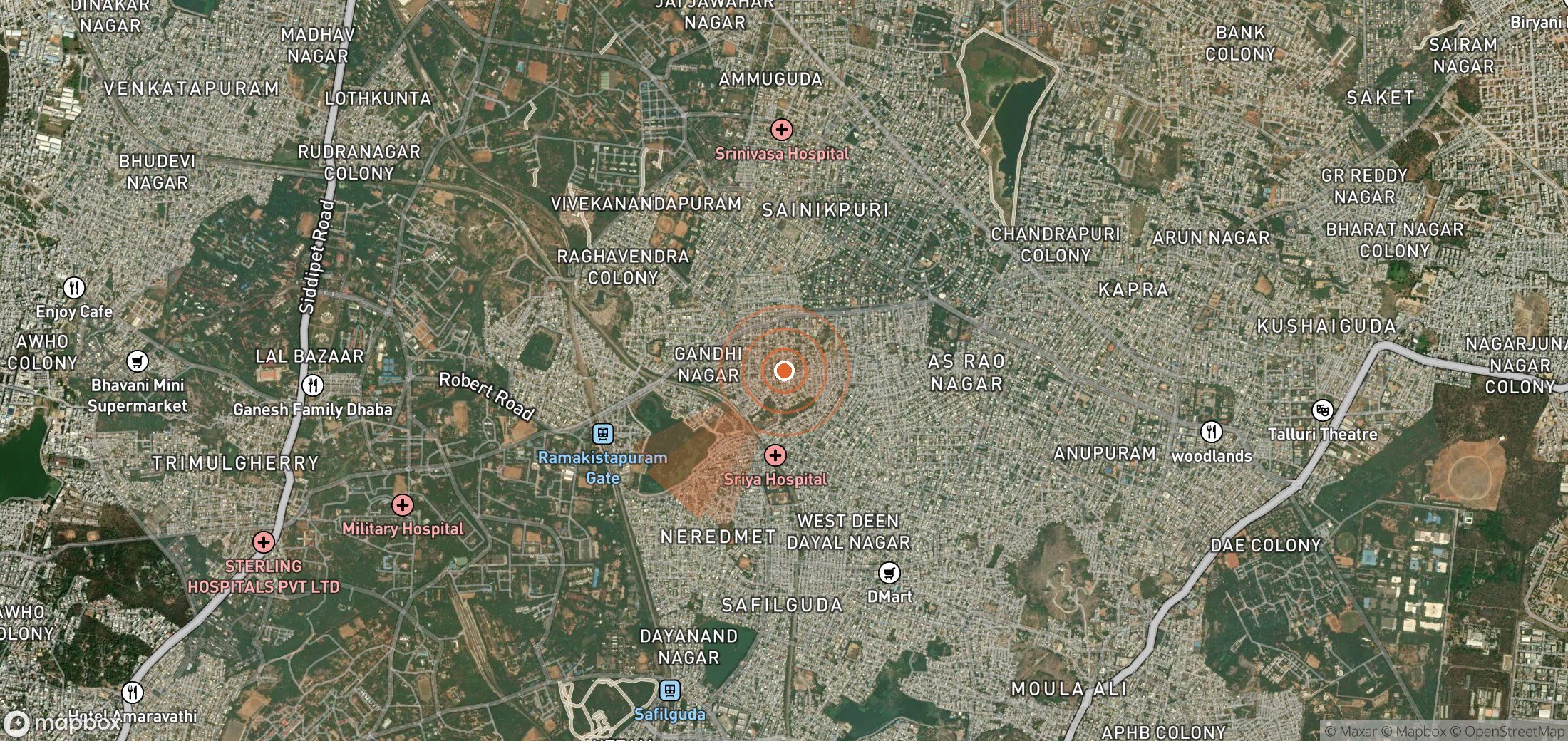 Satellite map of methane plume locations in India