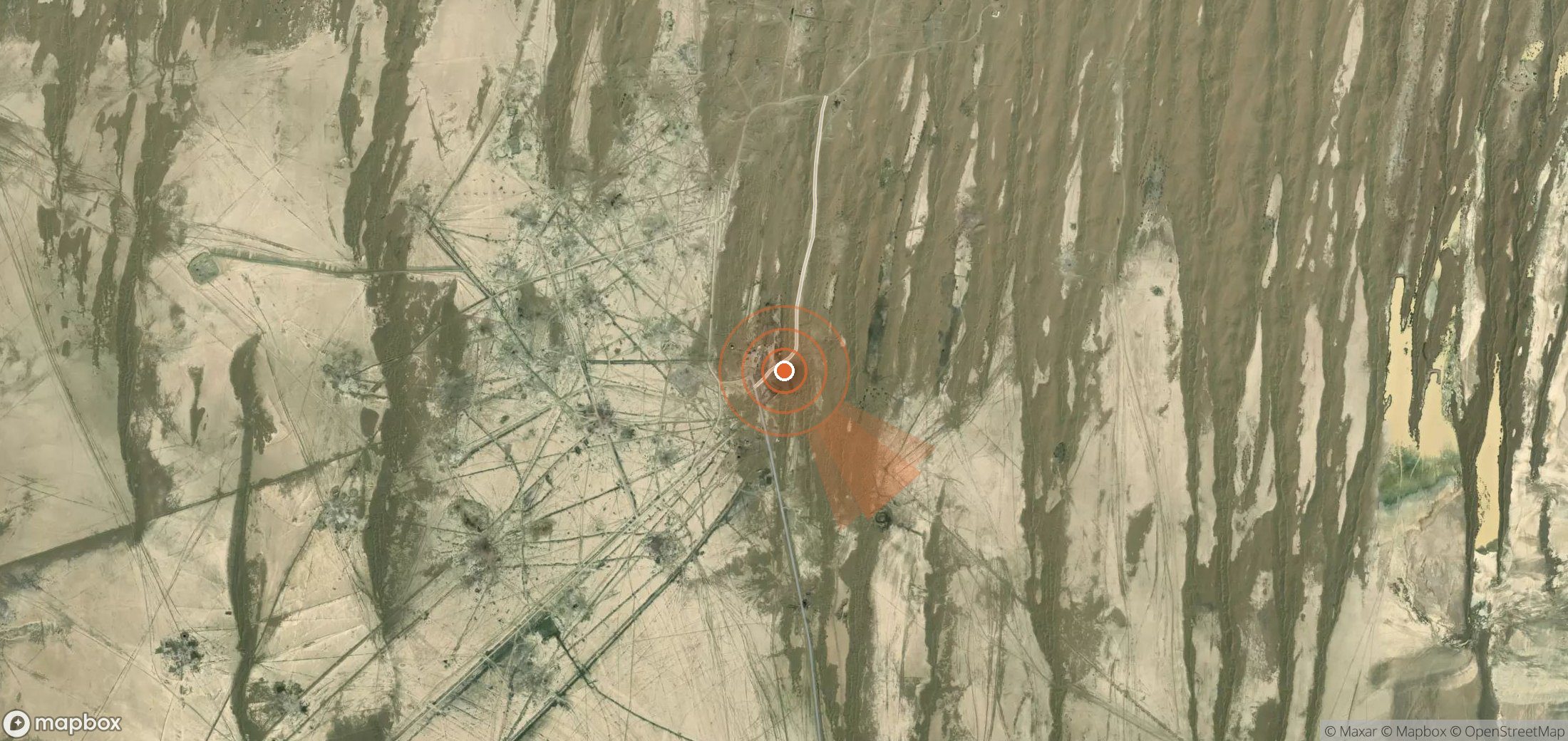 Mapa satelital de plumas de metano en Turkmenistán