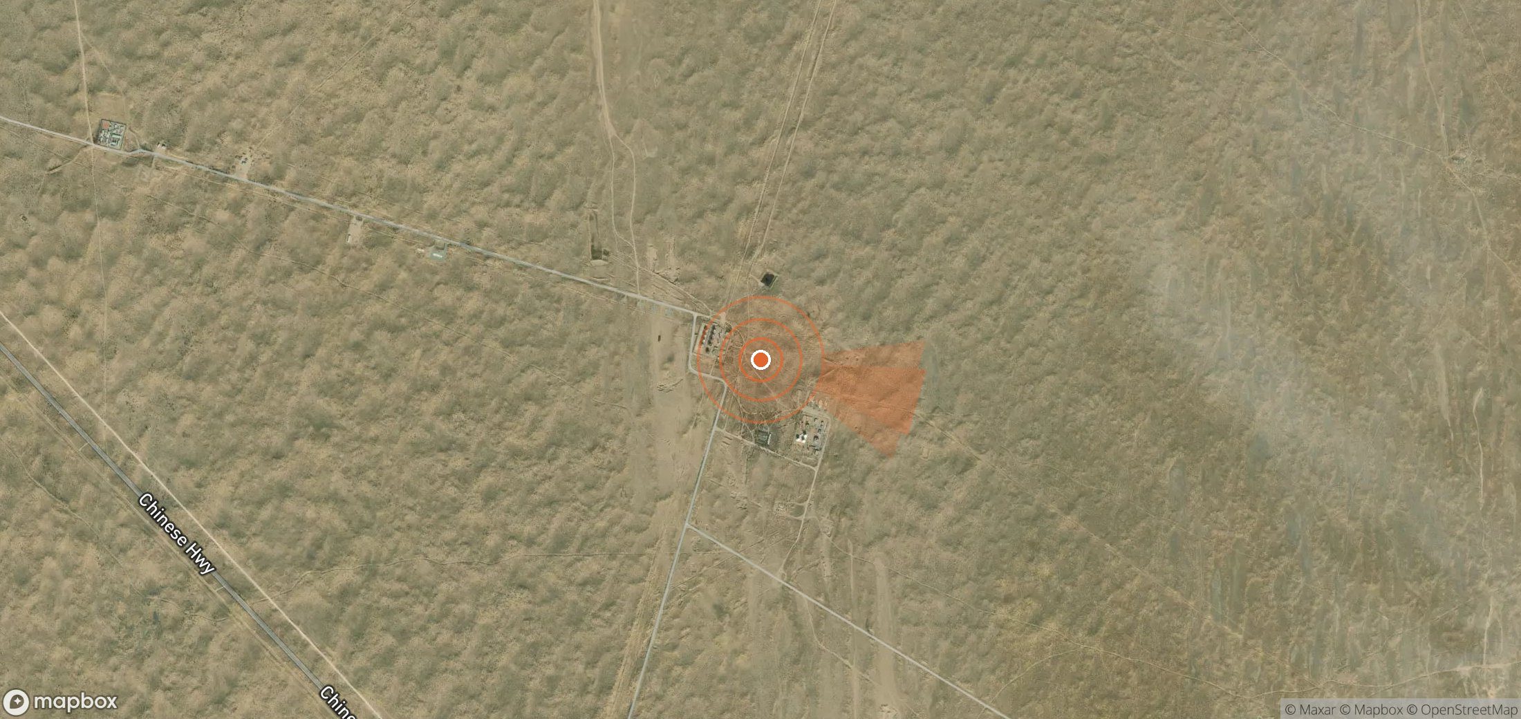 Satellite map of methane plume locations in Turkmenistan