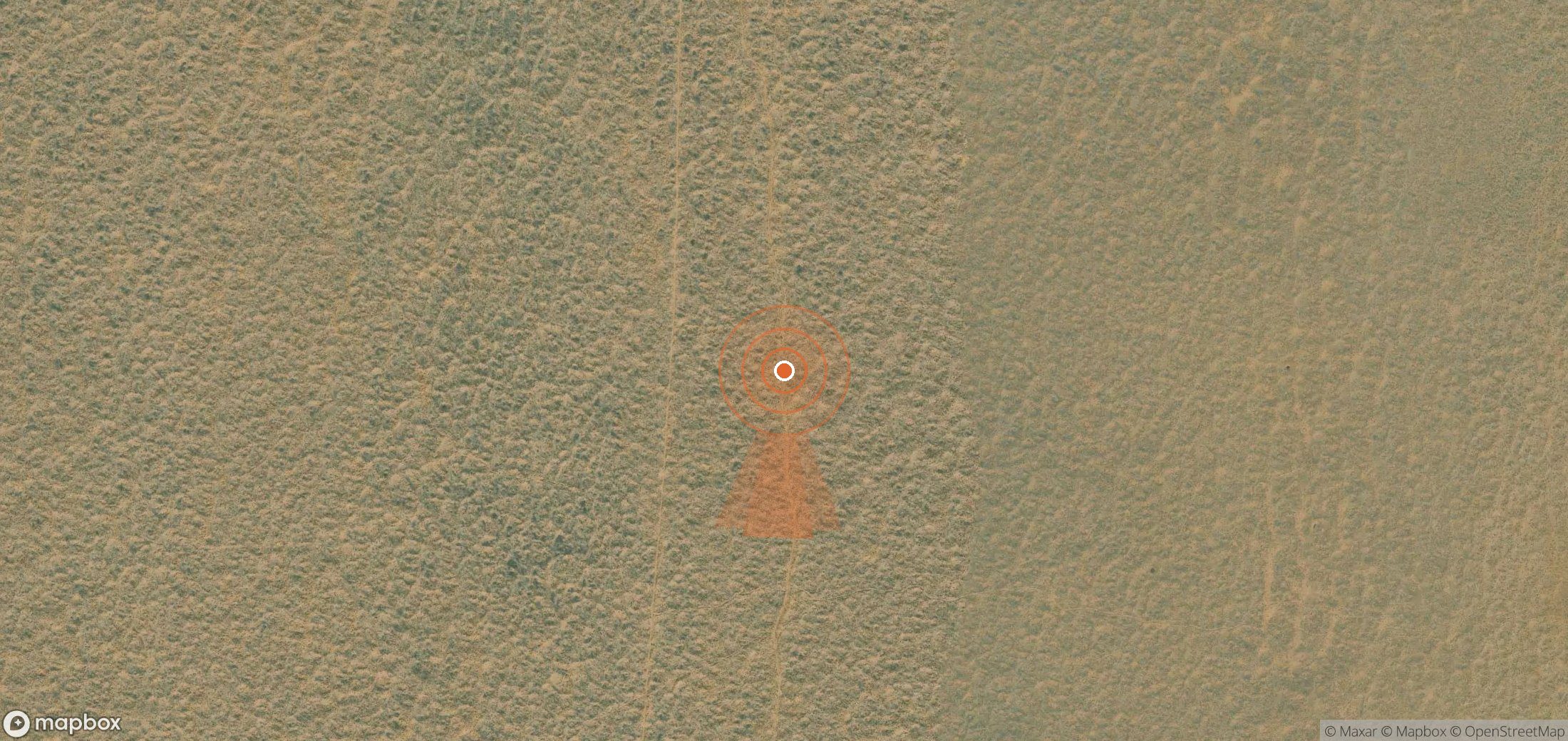 Satellite map of methane plume locations in Turkmenistan